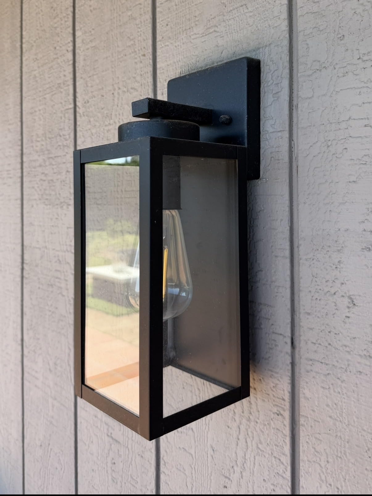 Outdoor Wall Light Fixtures, Oil-Rubbed Bronze Wall Lanterns | Waterproof Metal Construction, Rust-resistant, Quick & Easy Installation, Clear Glass Shades & Standard E26 Socket customer photo 2