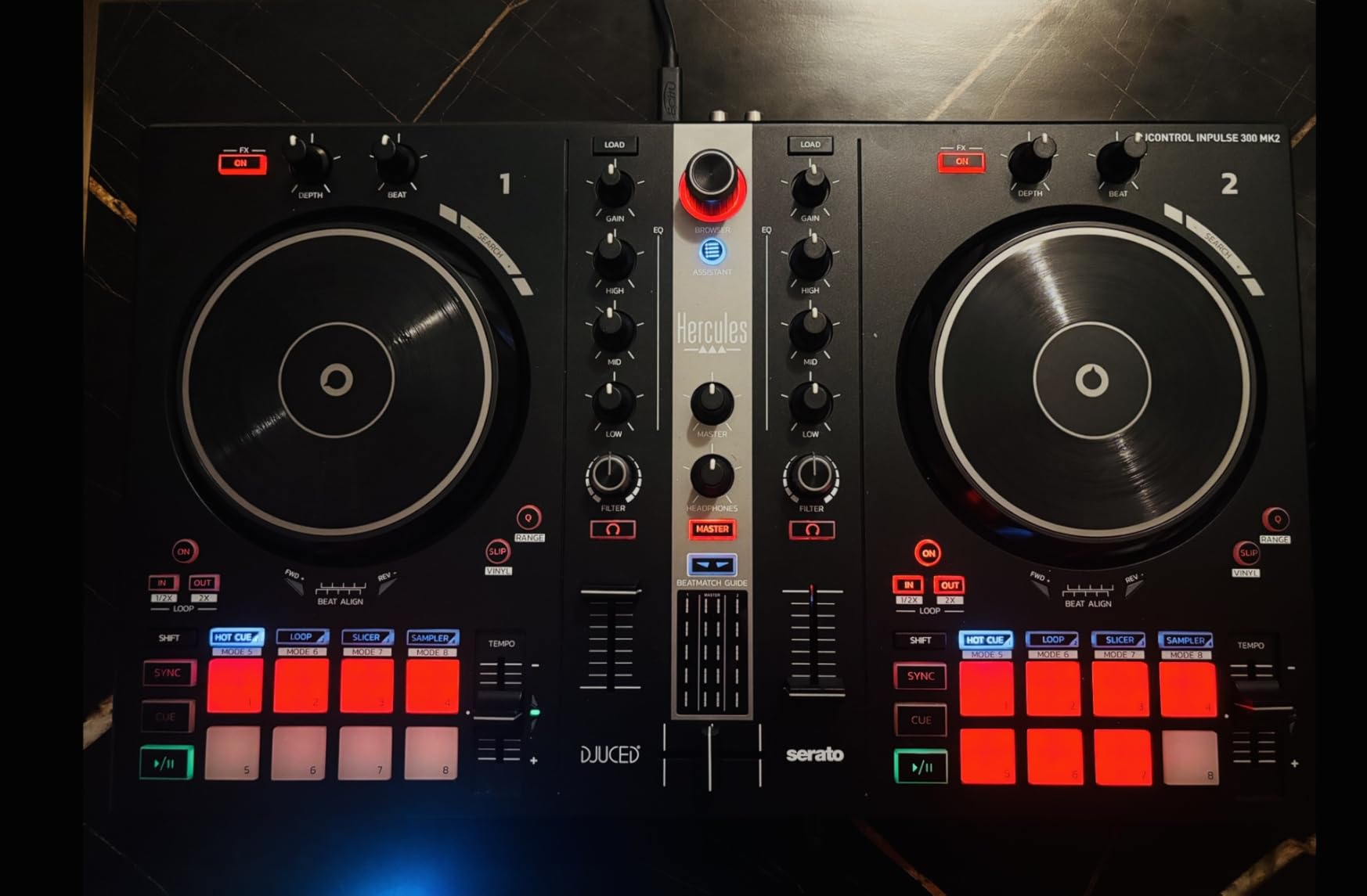 Hercules DJControl Inpulse 300 MK2 - 2 Deck DJ Controller Serato & DJUCED | featuring Beatmatch Guide LEDs, 16 performance pads & pre-mapped Stems control customer photo 2