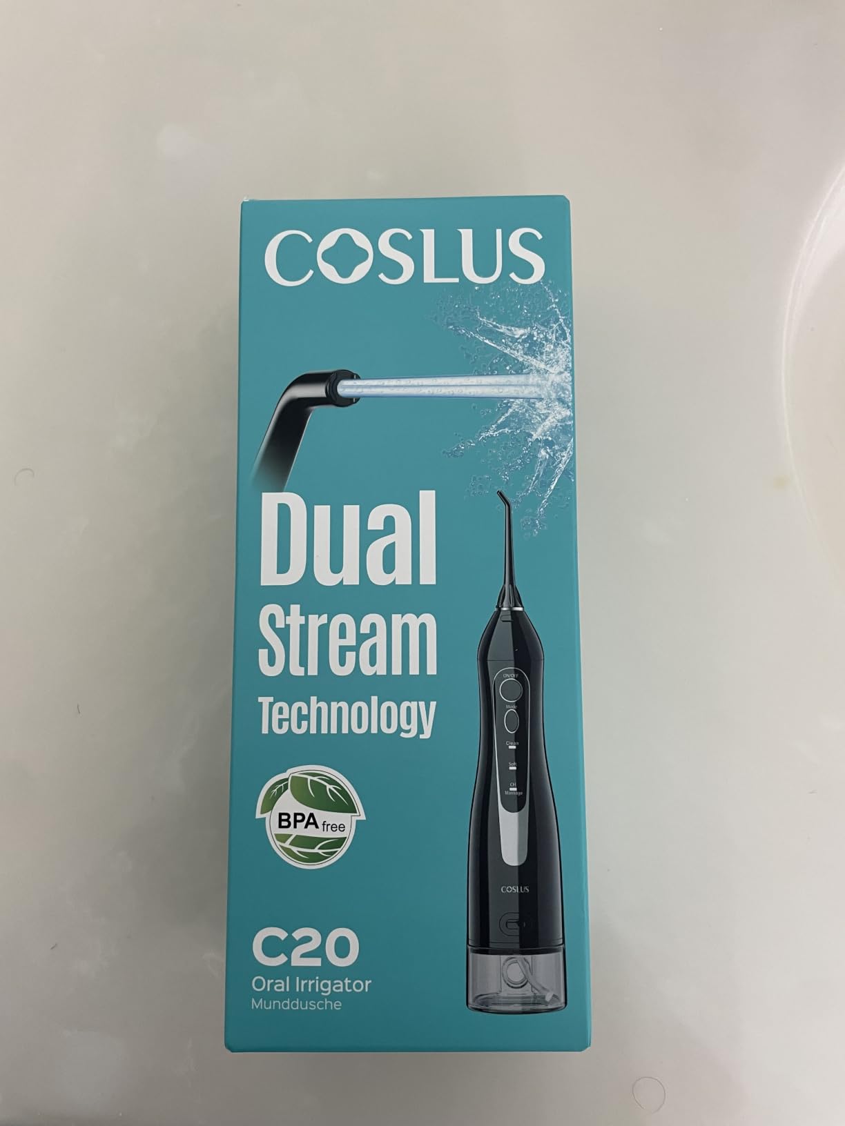 COSLUS ADA Accepted Water Dental Flosser Teeth Pick C20: Portable Cordless Oral Irrigator 300ML Rechargeable Travel Irrigation Cleaner IPX7 Waterproof Electric Flossing Machine, Professional Set Black customer photo 1