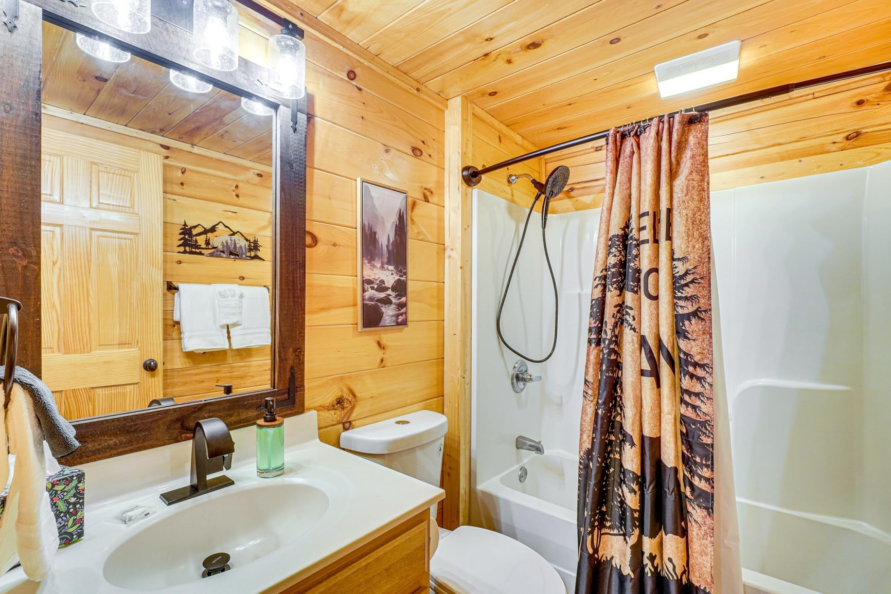 Amico Farmhouse Bathroom Vanity Light Fixtures, Rustic 4-Light Industrial Painted Wood Lights customer photo 1