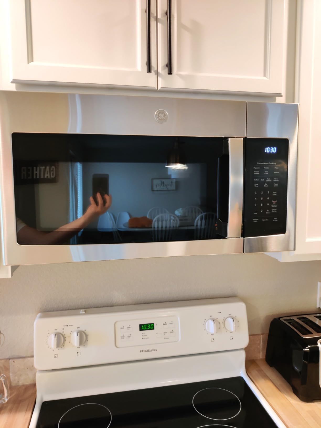 GE Over-the-Range Microwave Oven with Recirculating Venting, 1.8 Cu. FT, 900W, 12.8