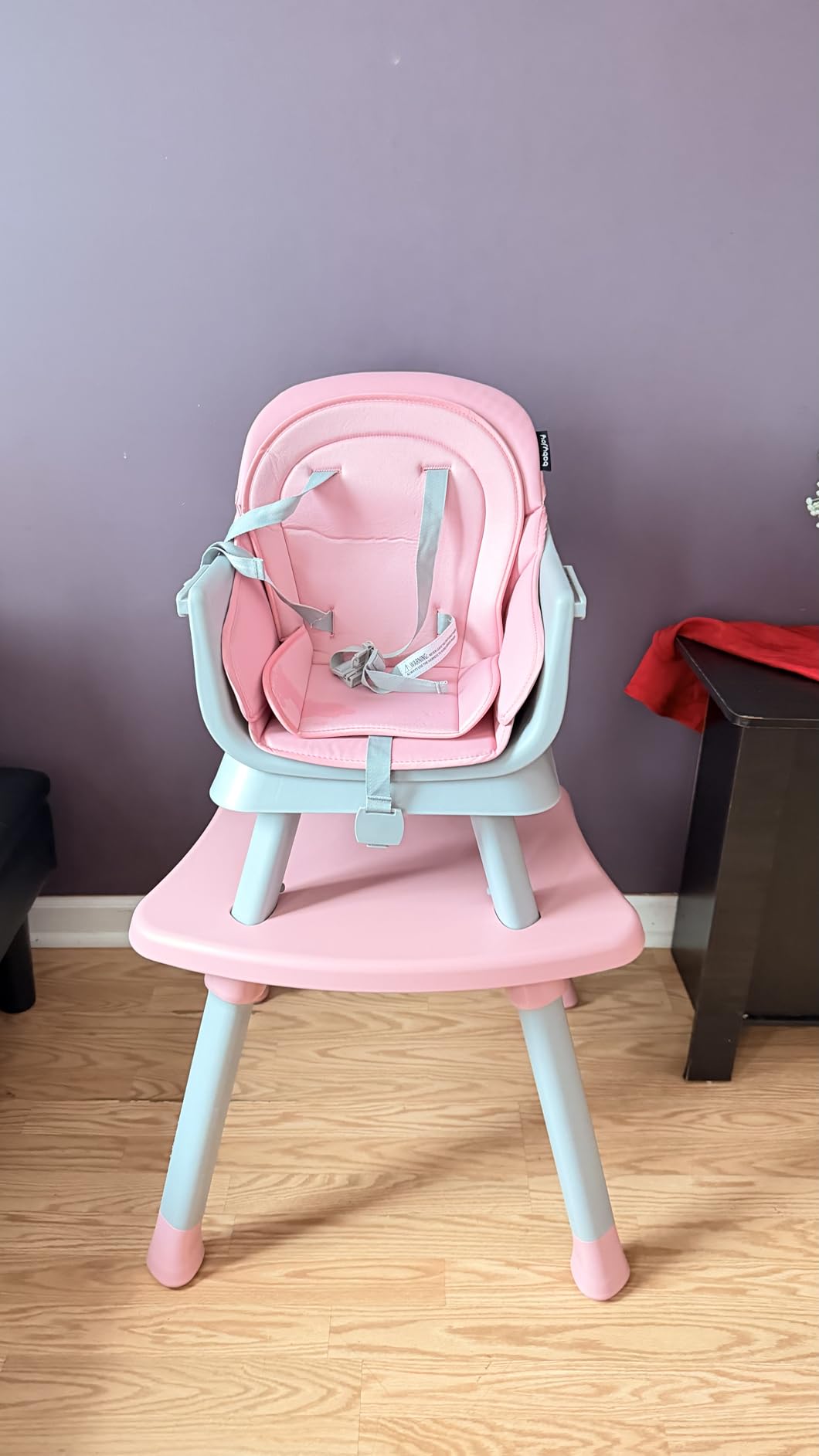HONEY JOY 8 in 1 Baby High Chair, Convertible Highchair for Babies and Toddlers/Table and Chair Set/Building Block Table/Booster Seat/Stool/Toddler Chair with Safety Harness (Pink) customer photo 1