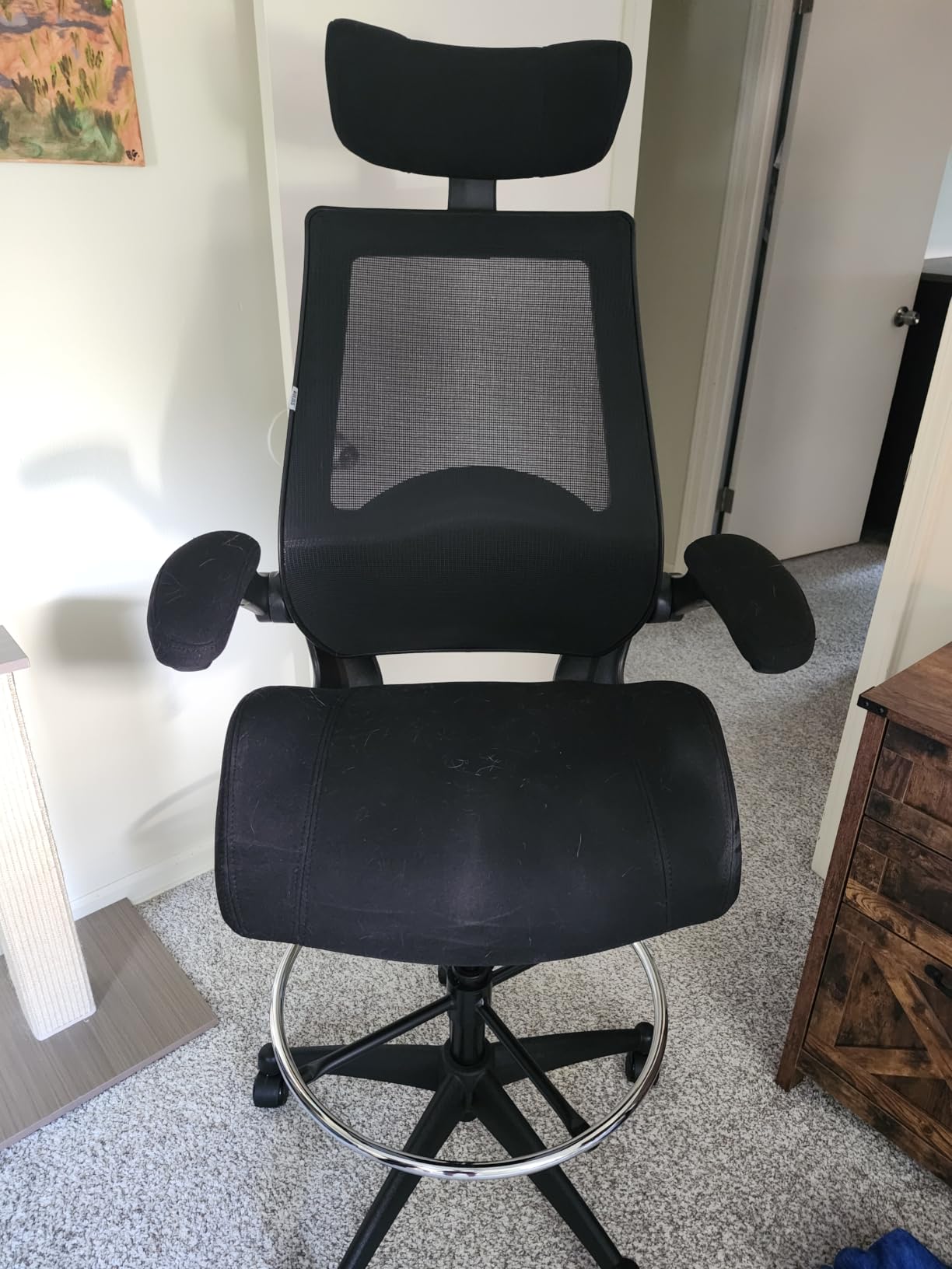 BOLISS Drafting Tall Office Chair 400lbs High Back Standing Desk Chair Comfortable Wide Chair with Flip up Armrests Adjustable Headrest Molded Foam Seat Lumbar Cushion Adjustable Big FootRing customer photo 1