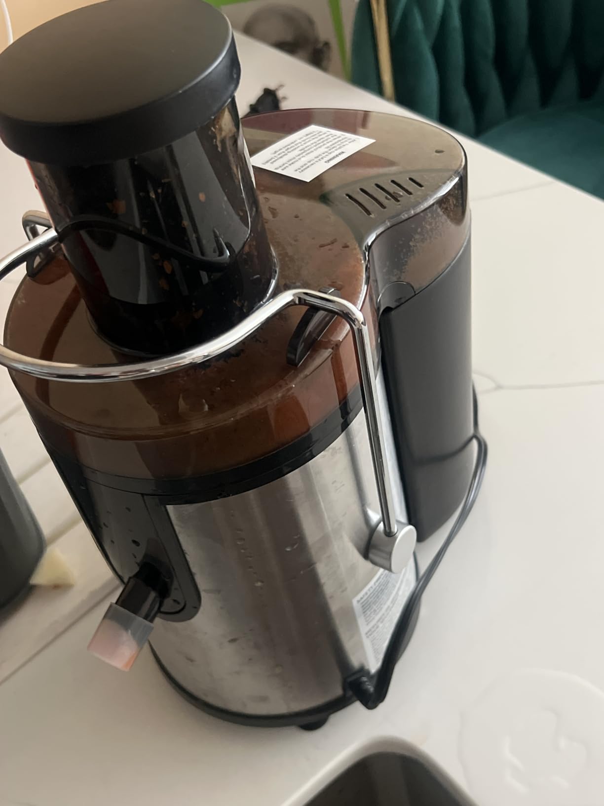 Juicer Machine 800W Centrifugal Juicer with Wide Mouth Feed Chute | For Fruits And Vegetables, Stainless Steel, BPA-Free Parts, Easy To Clean, Fast Juice Extraction, Black customer photo 1