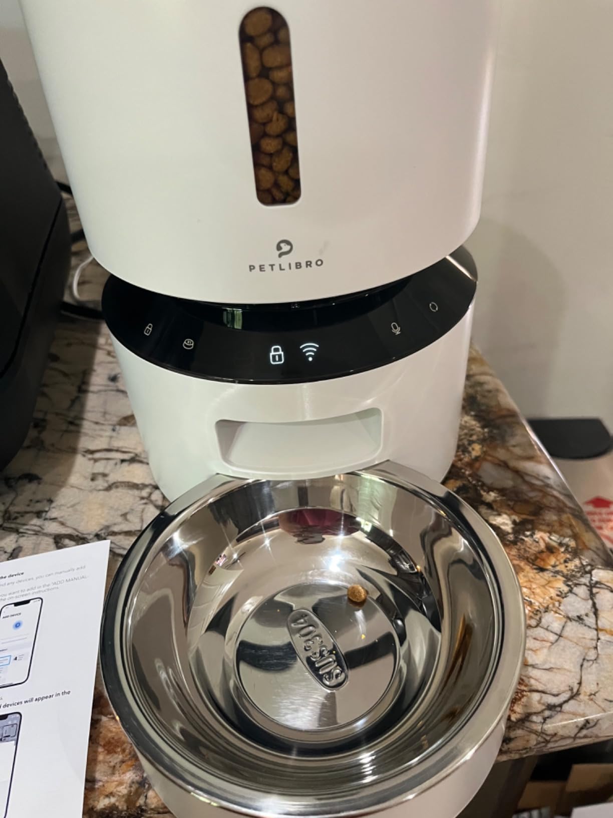 PETLIBRO Automatic Cat Feeder, 5G WiFi Automatic Pet Feeder with Freshness Preservation, 3L Timed Cat Feeders for Dry Food, Up to 48 Portions 10 Meals Per Day, Granary Pet Feeder for Cat/Dog, White customer photo 2