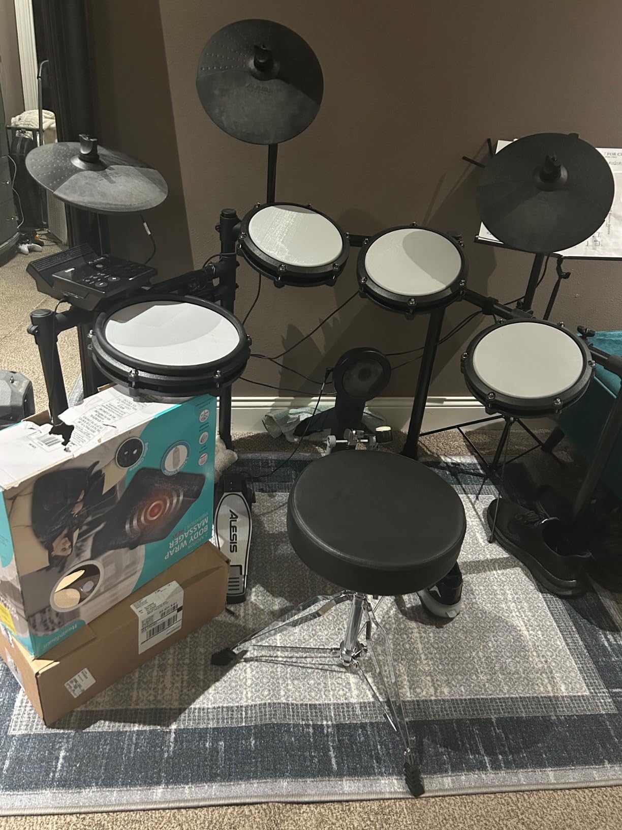 Alesis Nitro Max Kit Compact Electric Drum Kit with Quiet Mesh Pads, 10