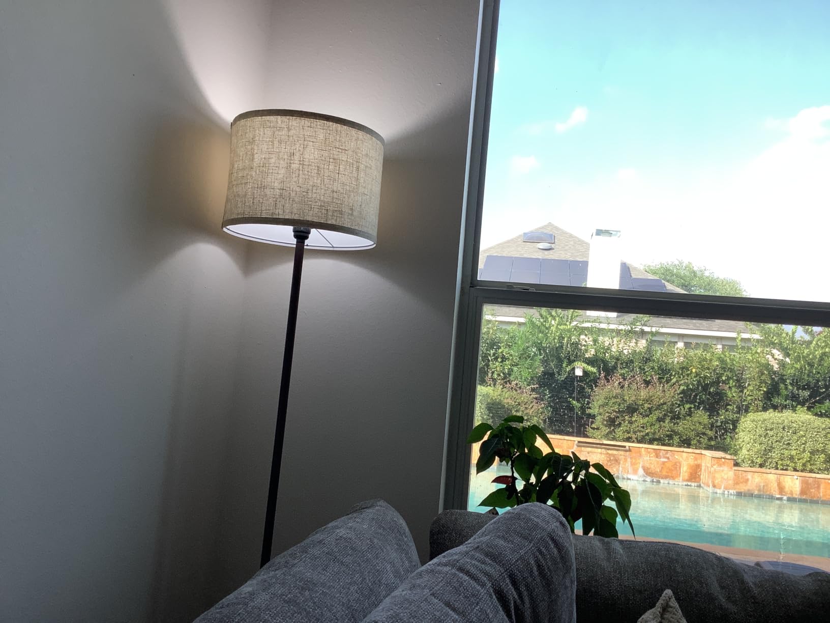 TOBUSA Floor Lamp for Living Room Bedroom with 3CCT LED Bulb, Modern Standing Lamp Drum Shade, 65'' Tall with Foot Switch Black Pole, Dimmable Simple Design Stand Up Lamp for Home Office Reading customer photo 2