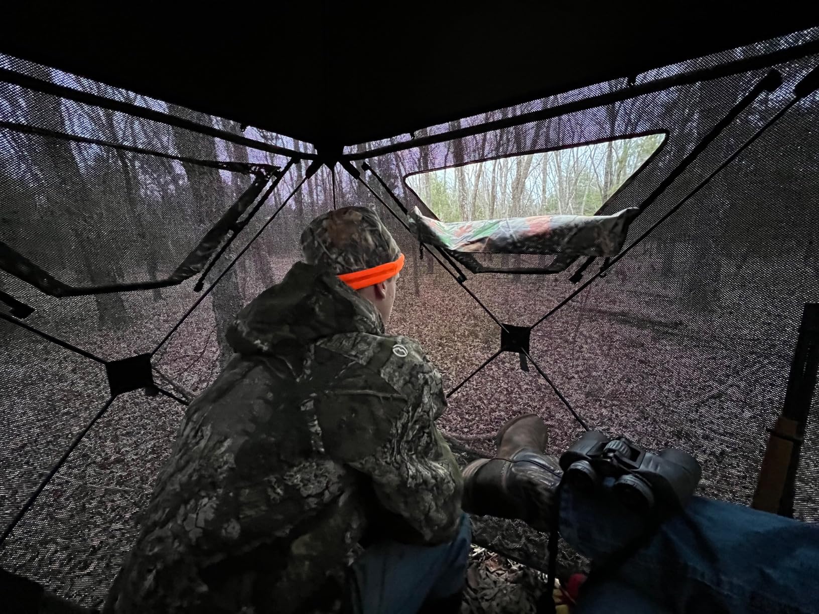 Hunting Blind, 2 Person Pop Up Blinds 360 Degree See Through, Portable Durable Hunting Ground Blinds for Deer & Turkey Hunting customer photo 2