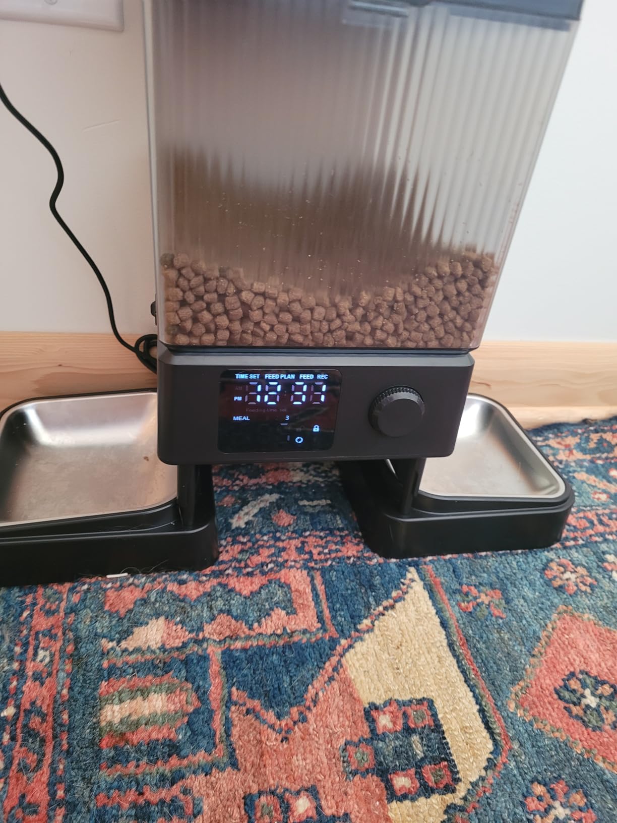 oneisall Automatic Cat Feeder for 2 Cats, 20 Cups/5L Automatic Cat Food Dispenser for Small Pets Indoor, Timed Cat Feeder for Dry Food customer photo 1