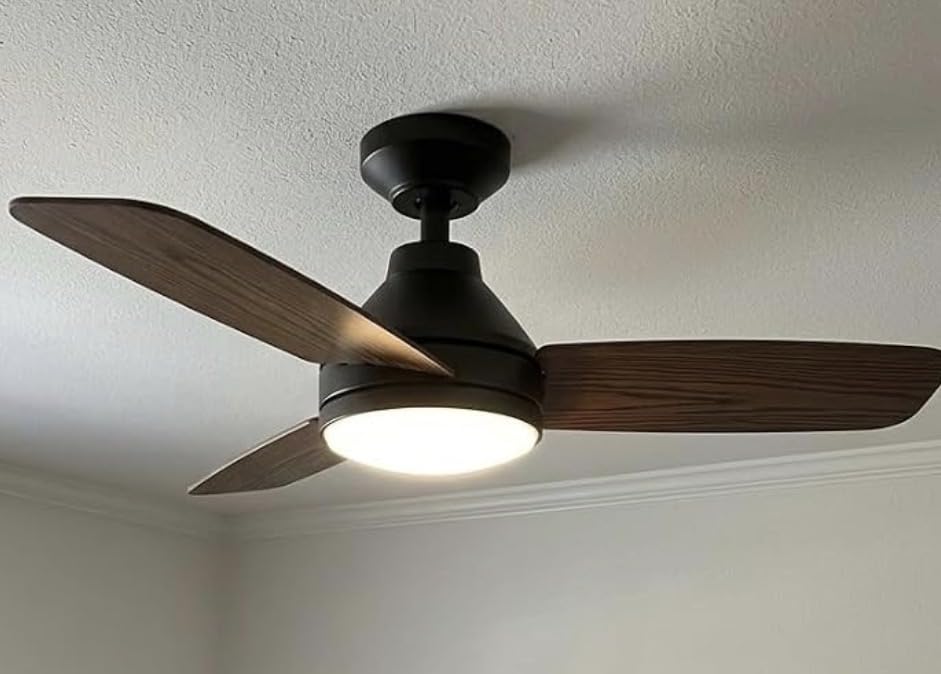 Amico Ceiling Fans with Lights, 42 inch Low Profile Ceiling fan with Light and Remote Control, Flush Mount, Reversible, 3CCT, Dimmable, Noiseless, Black Ceiling Fan for Bedroom, Indoor/Outdoor Use customer photo 2