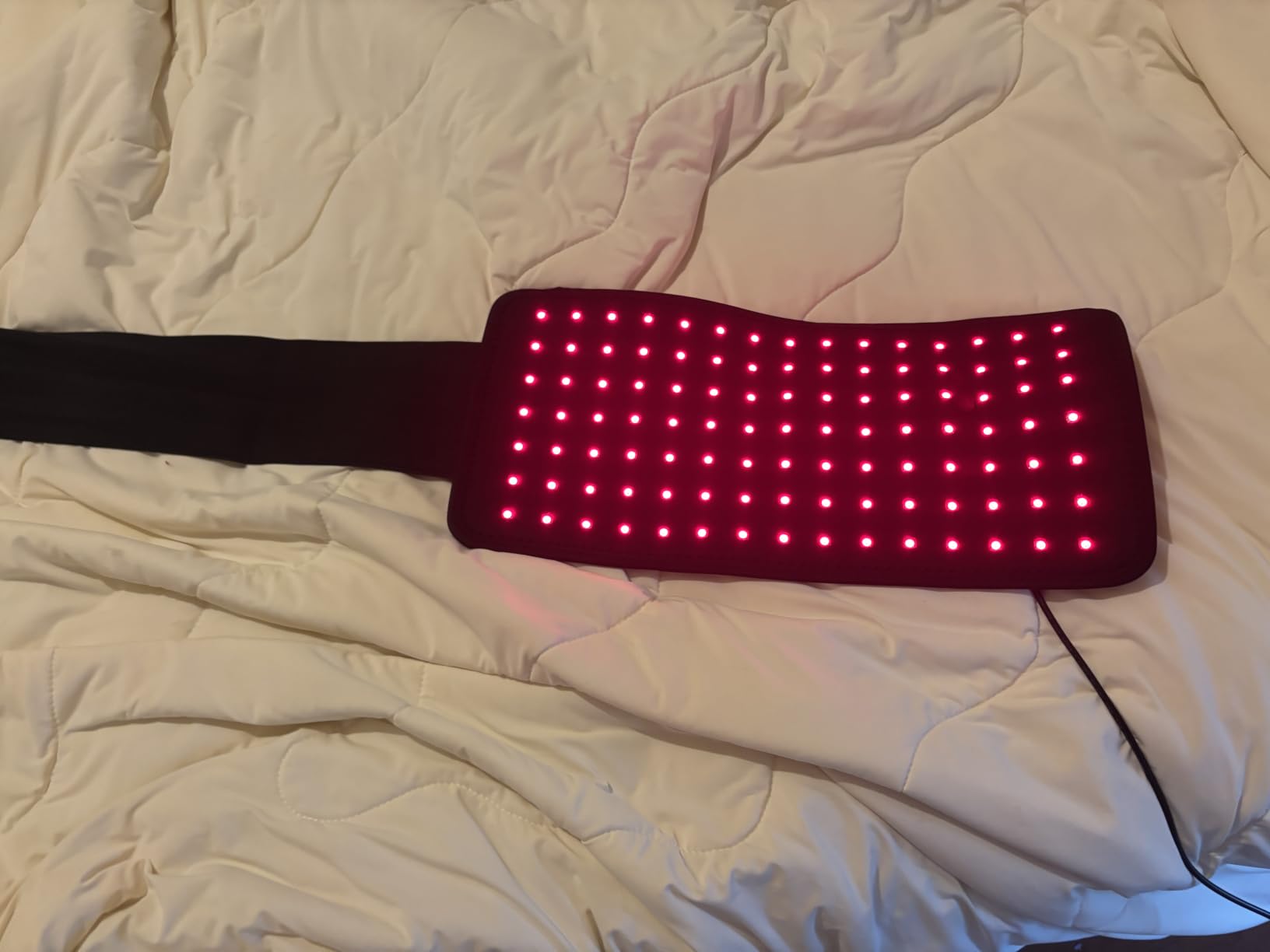 Red Light Heating Pad for Body Back Knee Shoulder Hands Feet 660nm 850nm Home Use 3 Chips in 1 Infrared Wrap Belt Gift for Women Men (Corded) customer photo 2