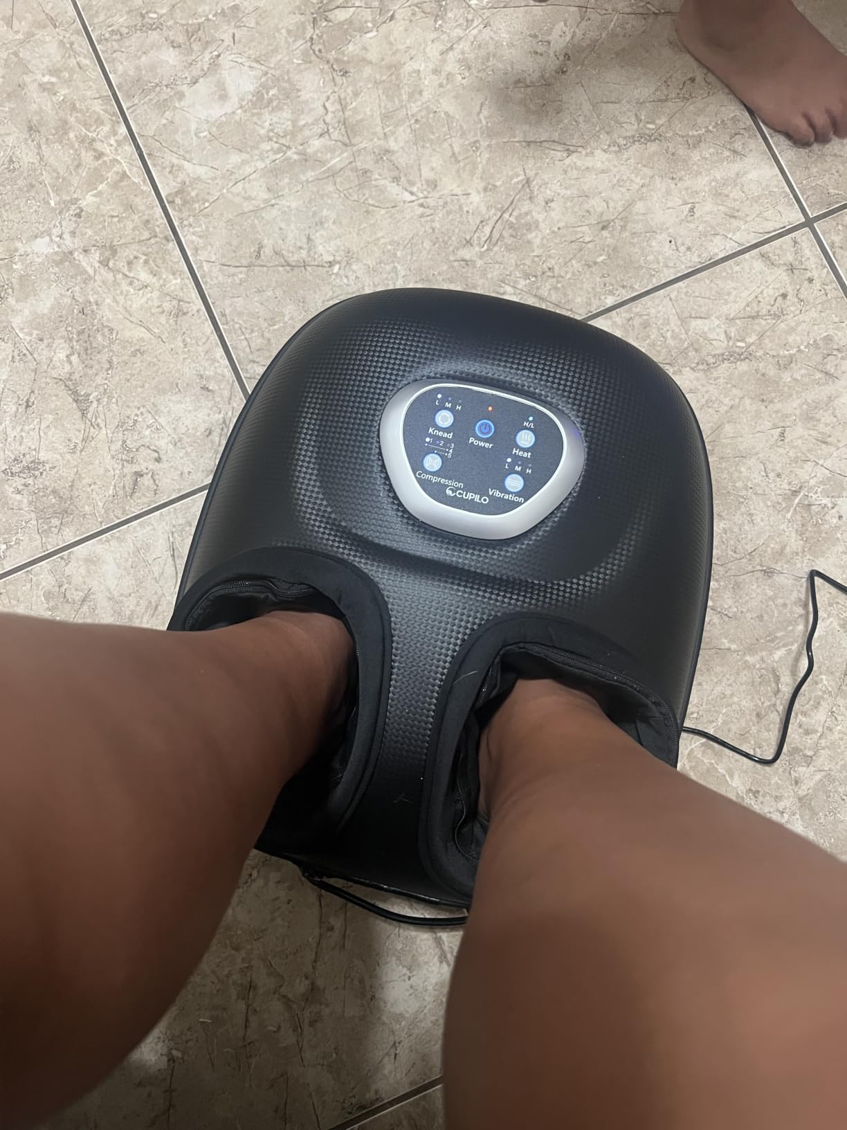 CuPiLo Foot Massager FSA Eligible HSA 2026 Upgraded, Birthday Gifts for Women Men Mom Dad, Feet Massager with Heat for Plantar Fasciitis Relief, 5 Levels Compression & Vibration Massage for Neuropathy customer photo 2