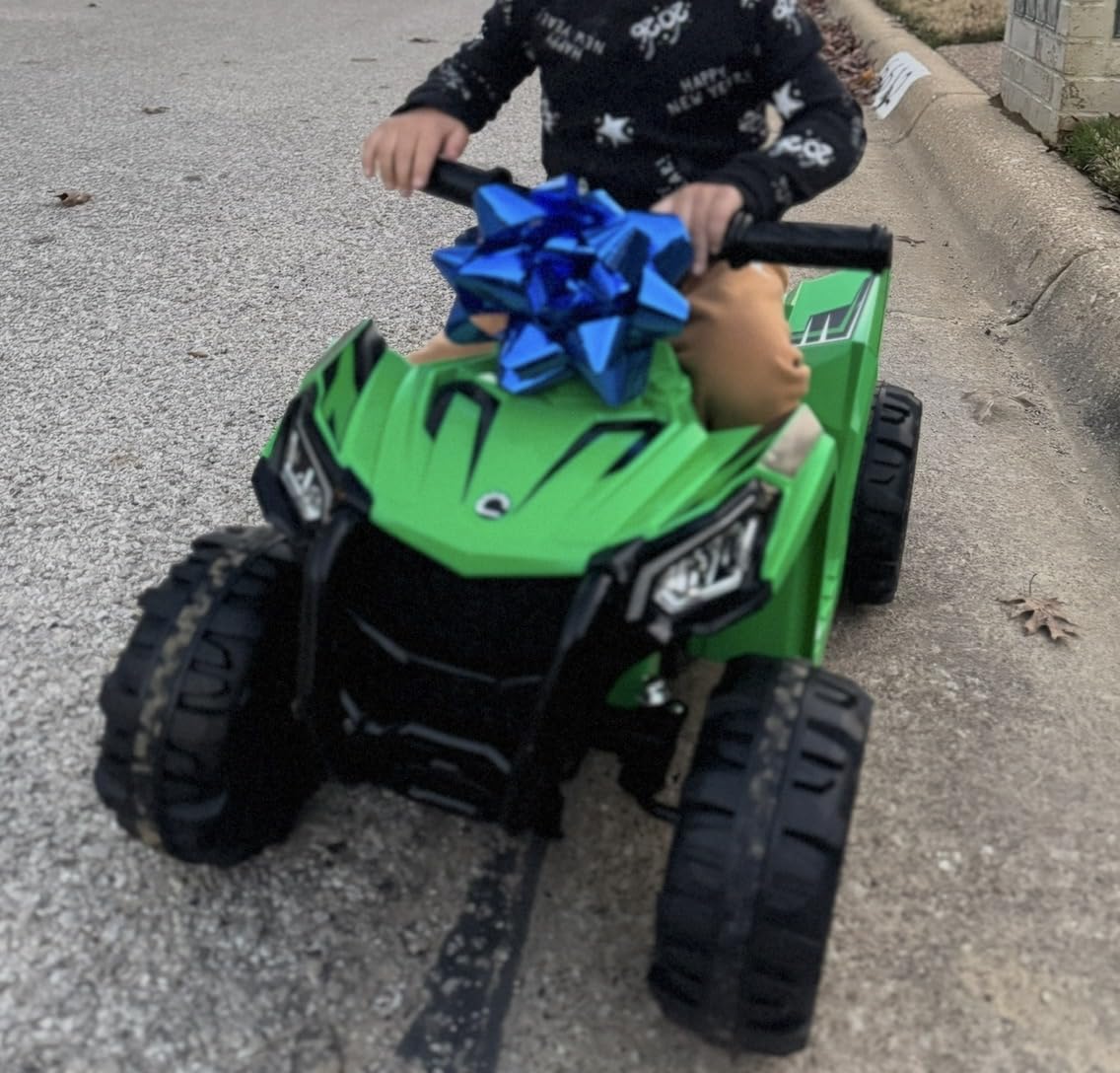 Best Choice Products 6V Kids Ride On Toy, 4-Wheeler Quad ATV Play Car w/ 1.8MPH Max Speed, Treaded Tires, Rubber Handles, Push-Button Accelerator - Black customer photo 2