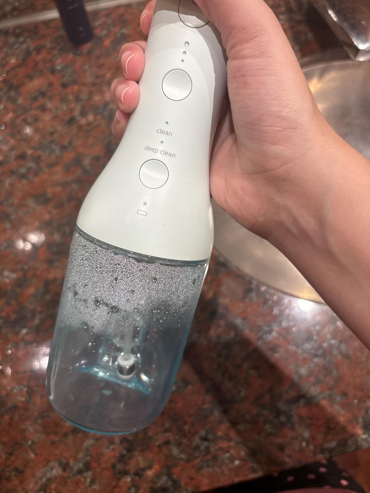 Philips Sonicare Cordless Power Flosser 3000 - Water Flosser with Innovative Quad Stream Technology, Oral Irrigator with 2 Flossing Modes and 3 Pressure Levels, IPX7 Waterproof, Black, HX3826/23 customer photo 1