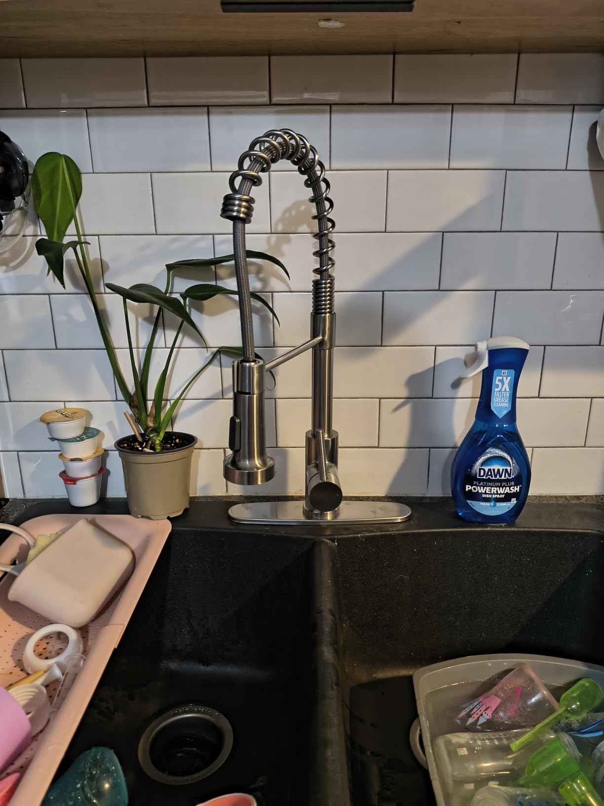 OWOFAN Touchless Pull Down Kitchen Faucet LED Light Brushed Nickel | Temperature LED Light, Single Handle Kitchen Sink Faucet, Motion Sensor, Smart Hands-Free, Lead-Free Stainless Steel customer photo 1