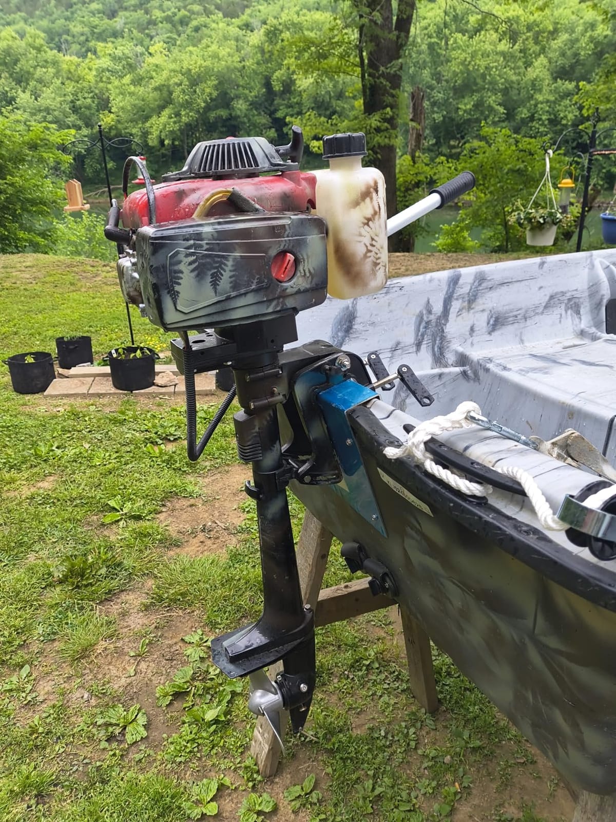 4 Stroke Small Outboard Motor 4 hp Outboard Boat Motor for Inflatable, Kayak, Dinghy, Canoe, Jon Boat Small Boat, With Short Shaft customer photo 1