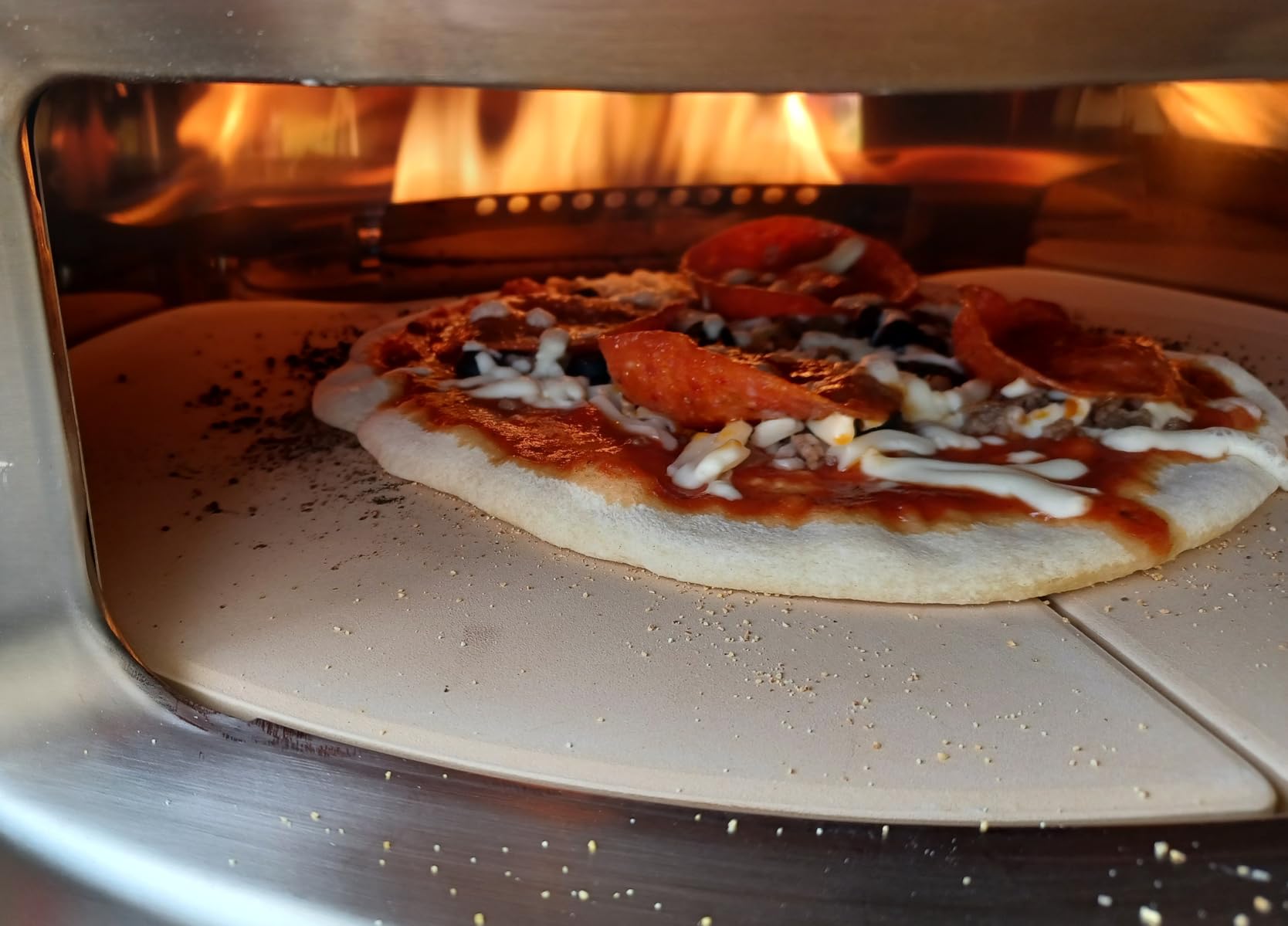 Solo Stove Pi Prime Pizza Oven Outdoor - Gas, Propane - Portable Pizza Oven with Cordierite Stone Cooking Surface - Demi-Dome Design - Wide-Mouthed Opening - Stainless Steel customer photo 2