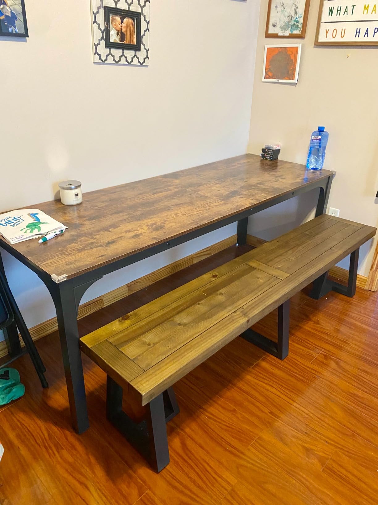Tribesigns Dining Table for 8, 78-Inch Large Narrow Long Rectangular Kitchen Dinner Table, Rustic Wood Dining Table customer photo 1