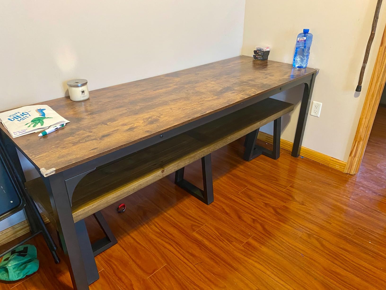 Tribesigns Dining Table for 8, 78-Inch Large Narrow Long Rectangular Kitchen Dinner Table, Rustic Wood Dining Table customer photo 2