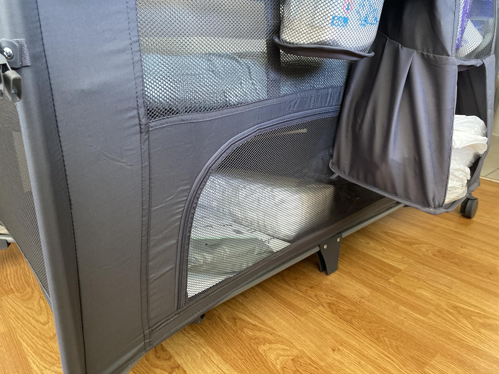 Obee Odee 4 in 1 Baby Bassinet, Pack and Play, Bedside Crib Sleeper, Diaper Changer - Comes with Mattress, Mosquito Net, Bottom Storage and Toy Bar for Newborn to Toddles customer photo 2