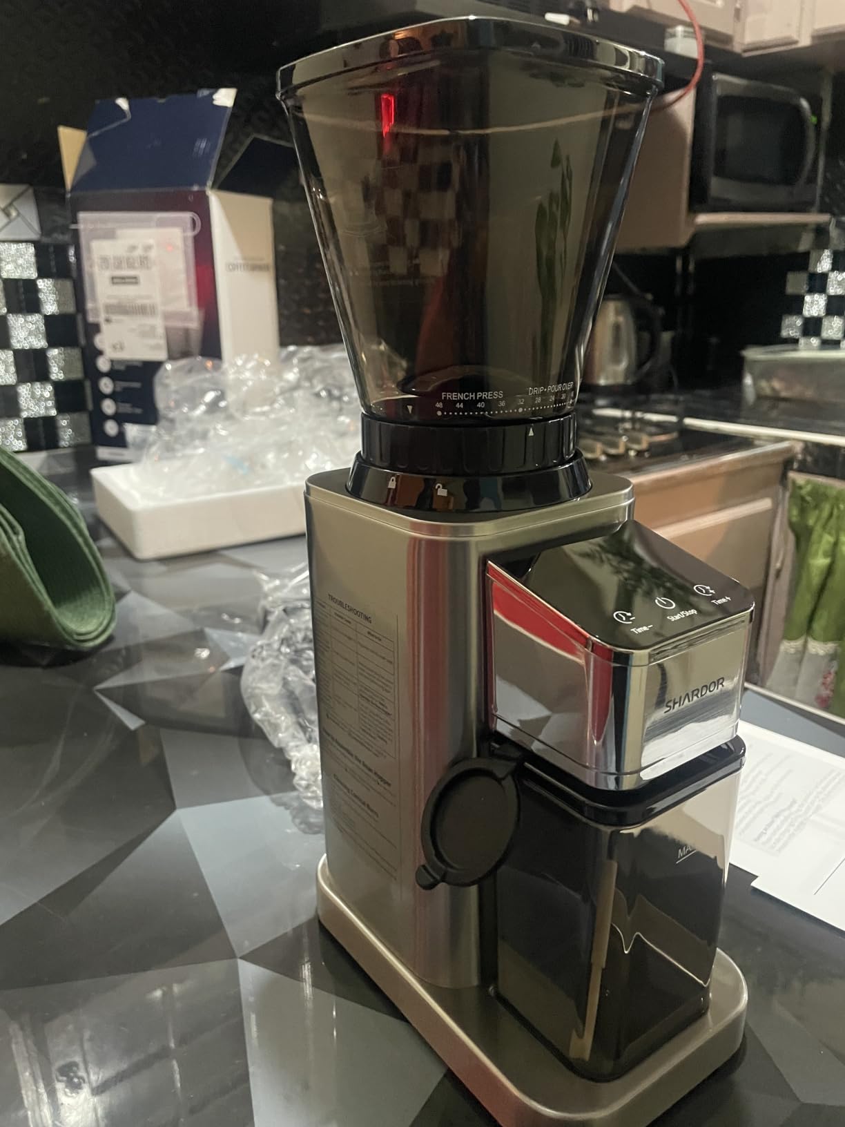 SHARDOR Professional Conical Burr Coffee Grinder, 48 Grind Settings for Espresso, Drip & French Press, Upgraded Anti-Static Technology, Precision Timer, Stainless Steel customer photo 2