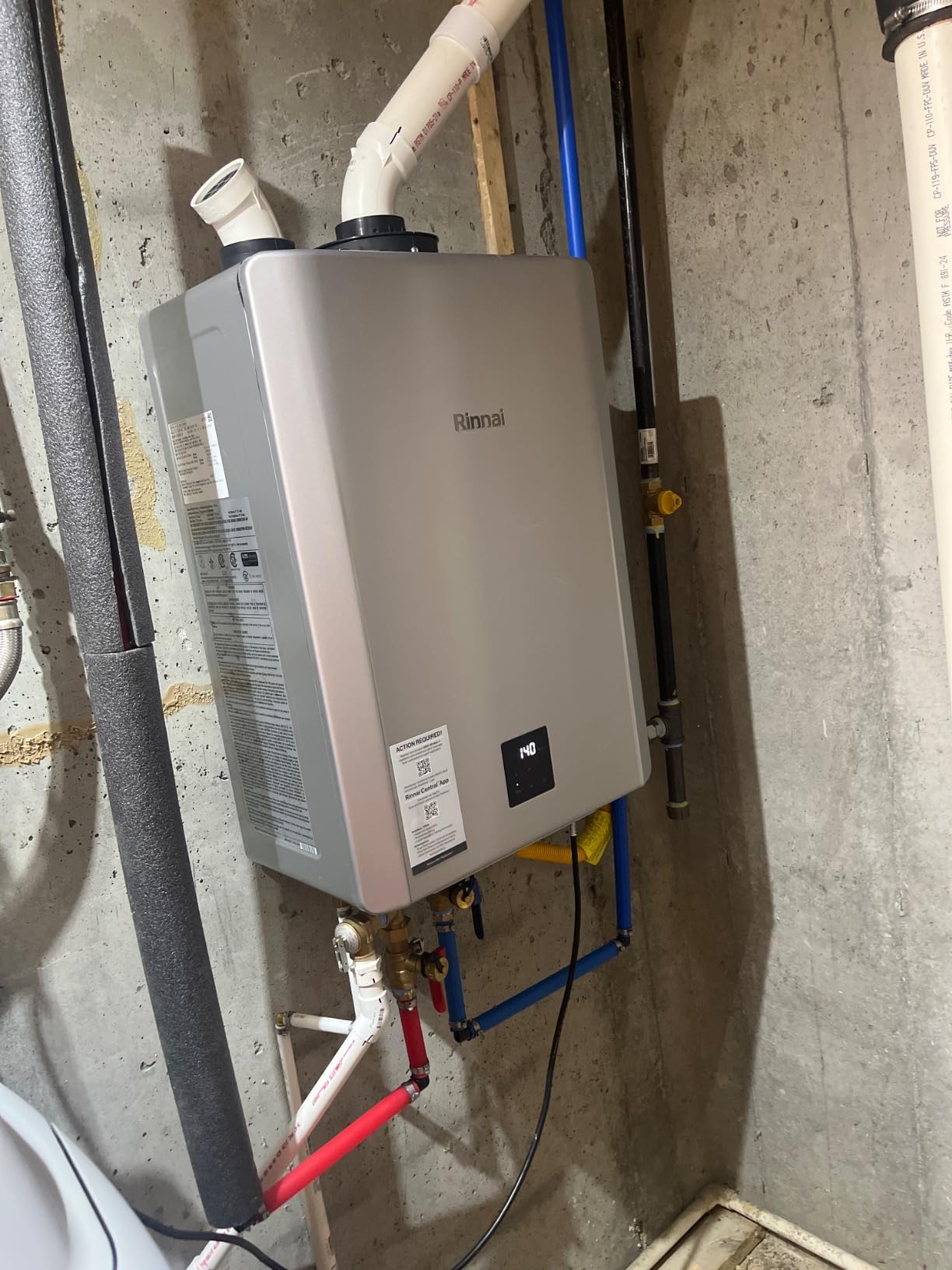 Rinnai RXP199iN Condensing Smart Sense Tankless Water Heater | 11.1 GPM, 199k BTU, Built-In Recirculation Reduces Hot Water Wait, Indoor/Outdoor Install, NG or Propane, Endless Hot Water customer photo 1