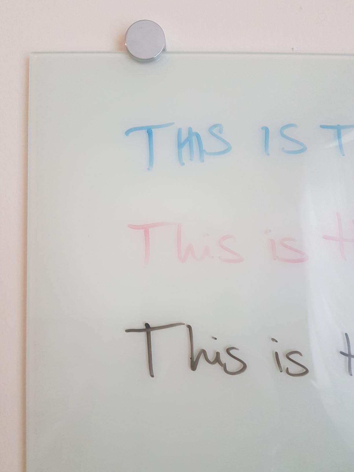 Maxtek Magnetic Glass Whiteboard 48 x 36 in, Frameless Glass Board for Wall | Large Glass Dry Erase Board, Strong Magnetic Surface, Includes Markers, Magnets, and Eraser for Classroom, Home, and Office customer photo 2