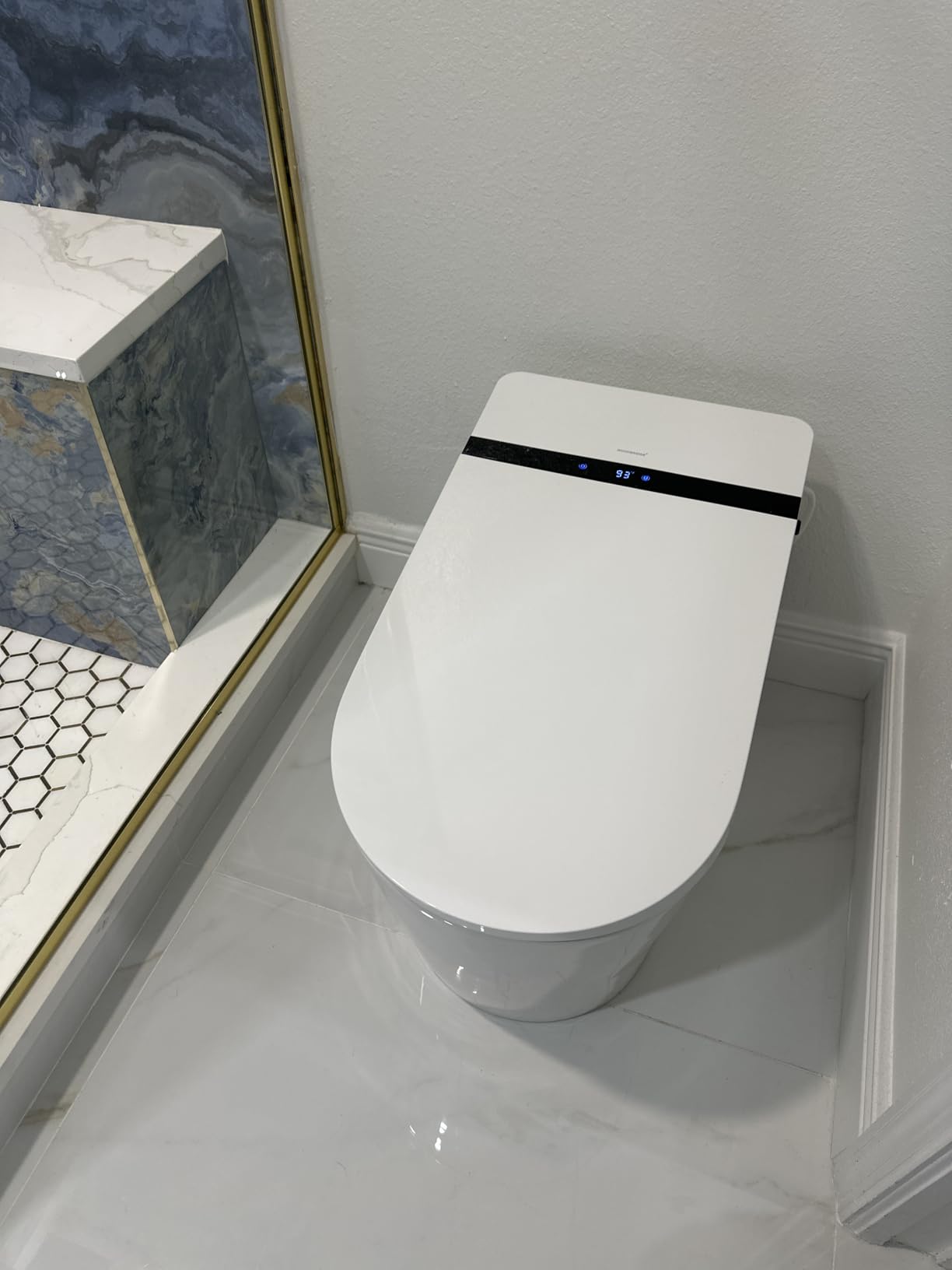 WOODBRIDGE Bidet Smart Toilet with Auto Open/Close & Foam Shield (GT090) | ADA Comfort Height, Pulse Wash, Blackout Flush, Heated Seat, Fragrance System, Adjustable Sensor Distance, Warm Water&Dryer customer photo 2