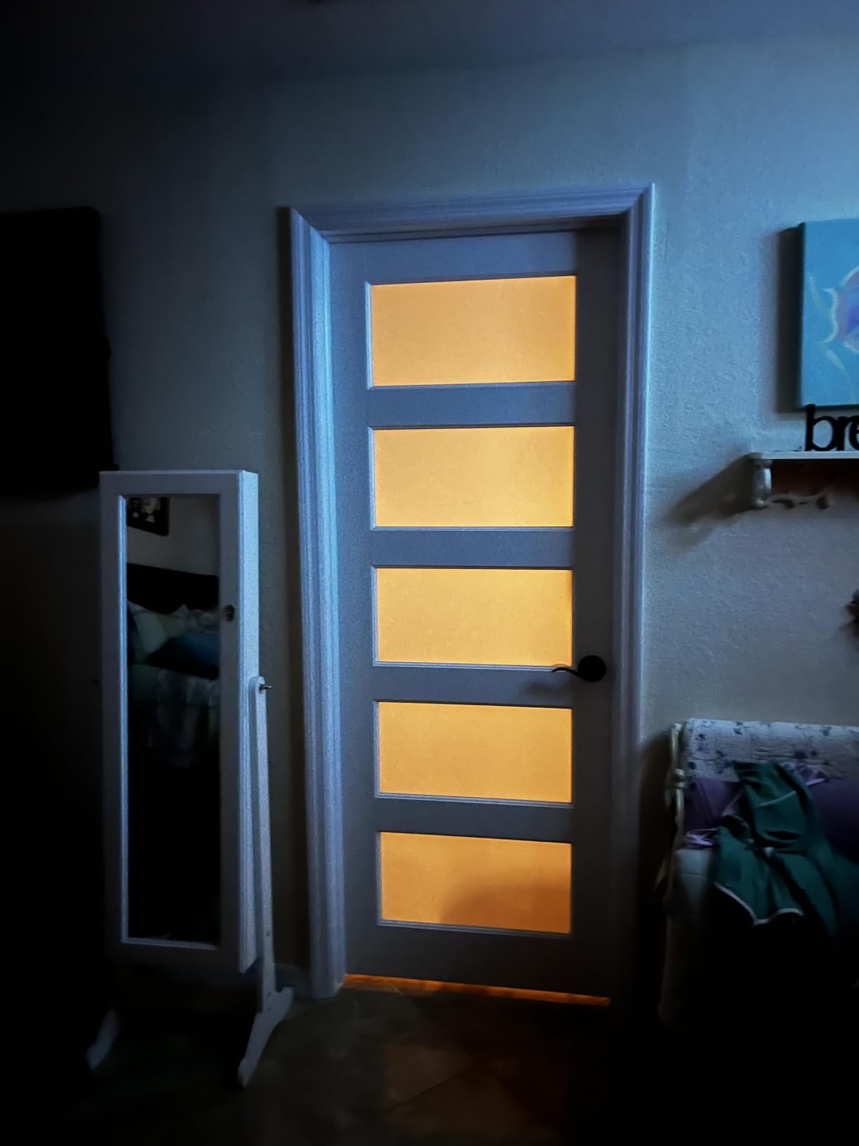 5-Panel Frosted Glass Interior Door Slab, 30 x 80 Slab Door for French Closet Doors, Solid Core Pre-Assembled Panel Certified, Single 80 inch Barn Doors for Pantry customer photo 1
