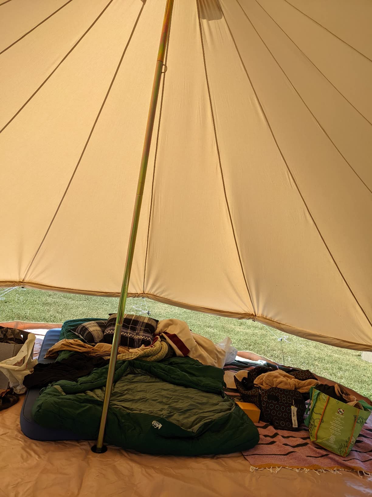 Canvas Bell Tent With Stove Jack - Waterproof and Breathable Yurt, Glamping Tent With Detachable Groundsheet for Camping Party customer photo 1