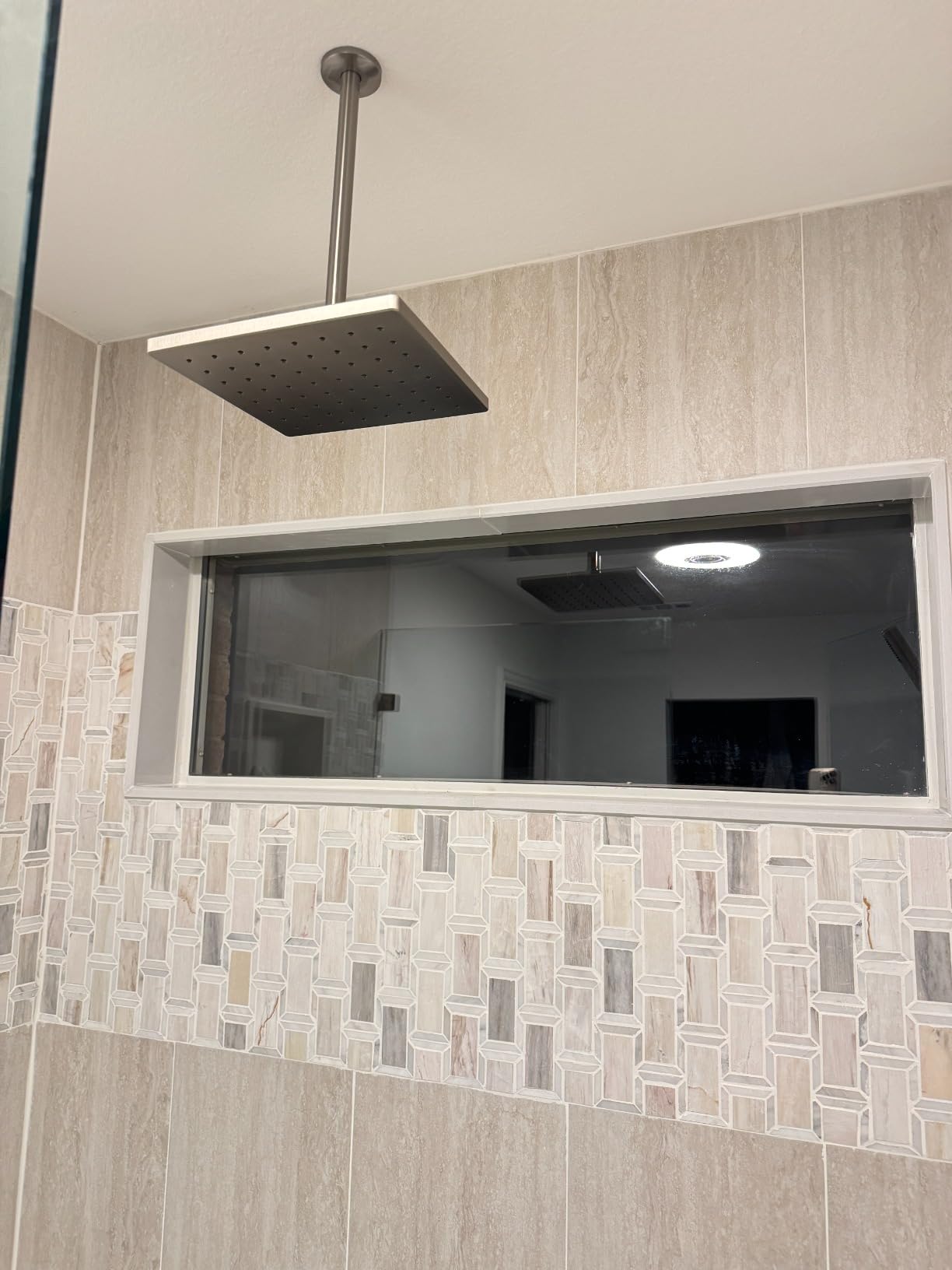 Delta Faucet Rainfall Shower System with Rain Shower Head and Handheld Spray, Modern Raincan 2-Setting Square System, Brushed Nickel, Spotshield Stainless customer photo 2