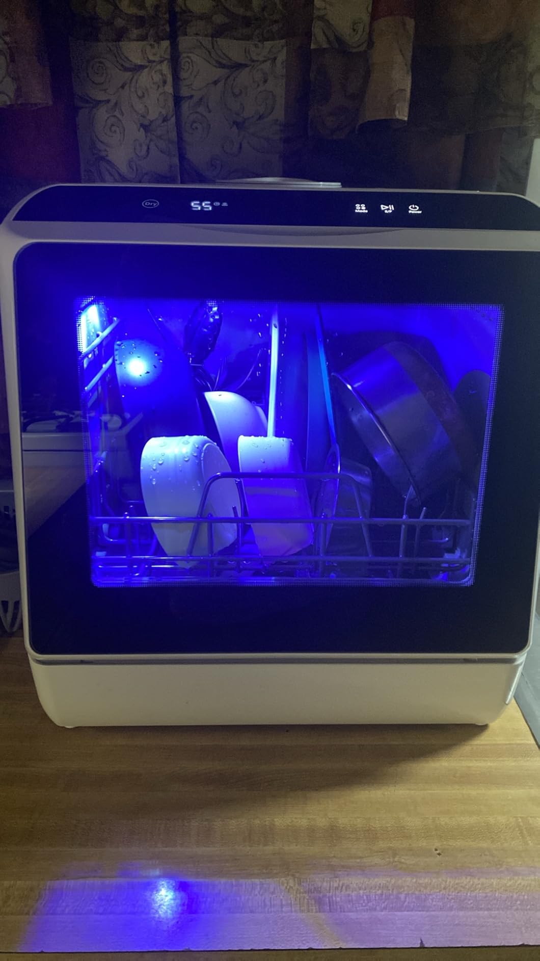 EUHOMY Countertop Dishwasher Portable, 6 Programs with 40 dB, No Hookup | 6 Programs (Normal, ECO, Quick, Baby Care/Strong, Fruit, Dry), Dual Spray Arms, 360° Coverage, for 30+ Items, 73h Ventilation customer photo 1