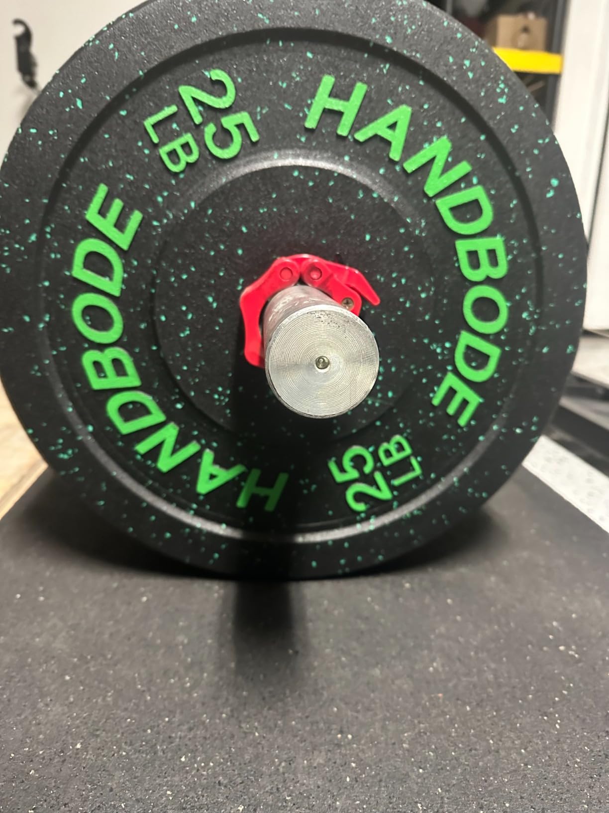 HANDBODE 2-Inch High-Bounce Bumper Plates, Olympic Weight Set, 10-650 lb | Barbell Weight Plates Set for Home Gym, Colored Weights Rubber Strength Training Plate for Weight Lifting customer photo 2
