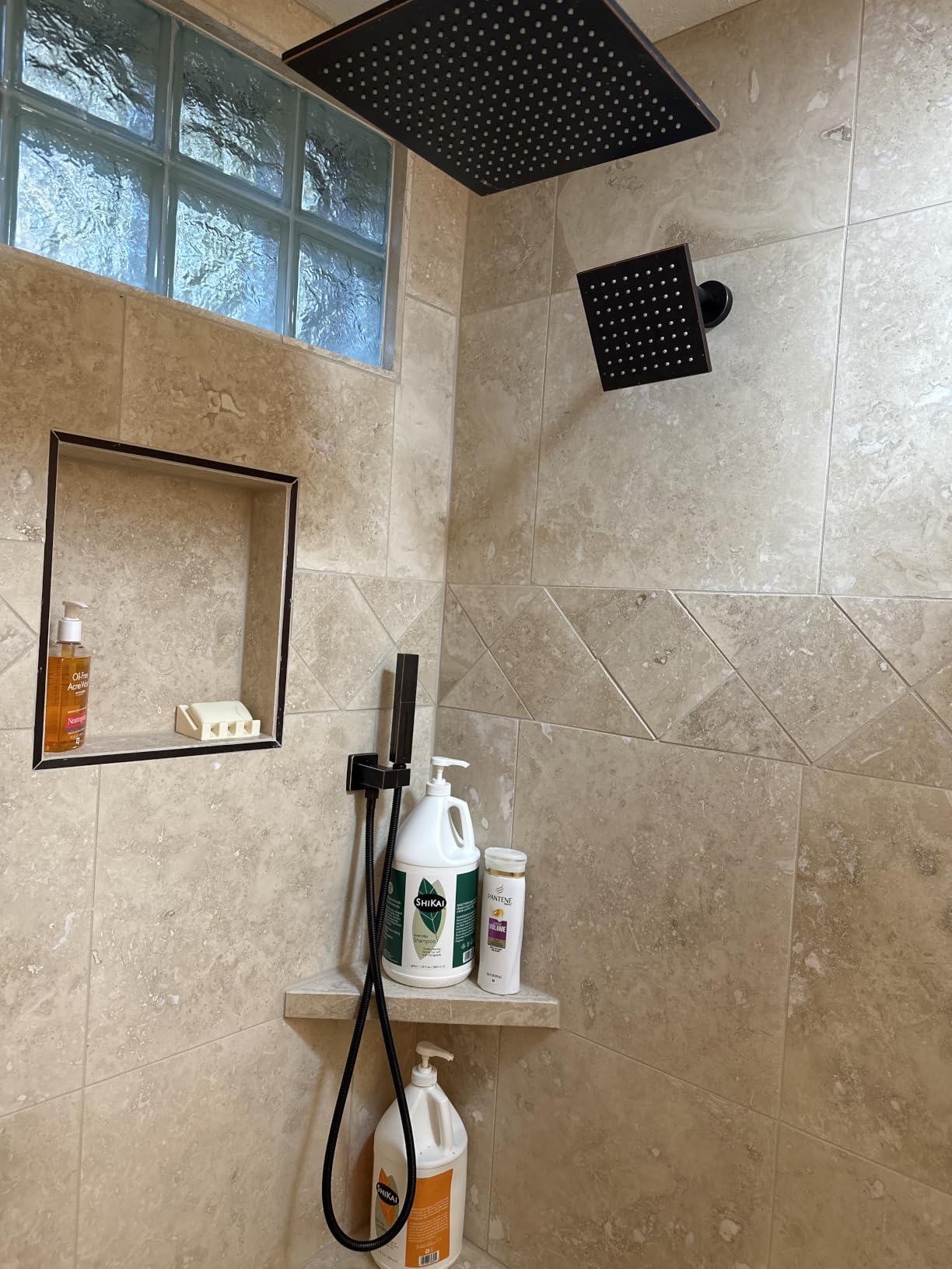 VANFOXLE Shower System Brushed Gold Shower Faucet Set, Push Button Diverter | 10 Inch Ceiling Mount Rain Head Increased Thick, 6 Inch Side Head, 2-in-1 Handheld Sprayer, Solid Brass Valve, Rust Resistant customer photo 1