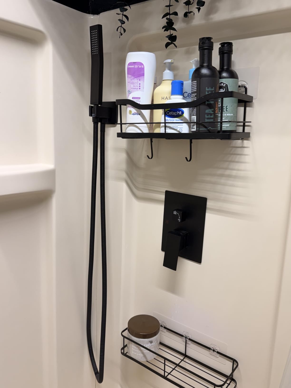 FPXRNG Shower Faucet Set with 10 Inch Matte Black Rain Shower Head | Pressure Balance Shower Valve and Trim Kit, SUS304 Square Shower Head and Handle Set, All Metal, Wall Mounted Shower Fixtures customer photo 2