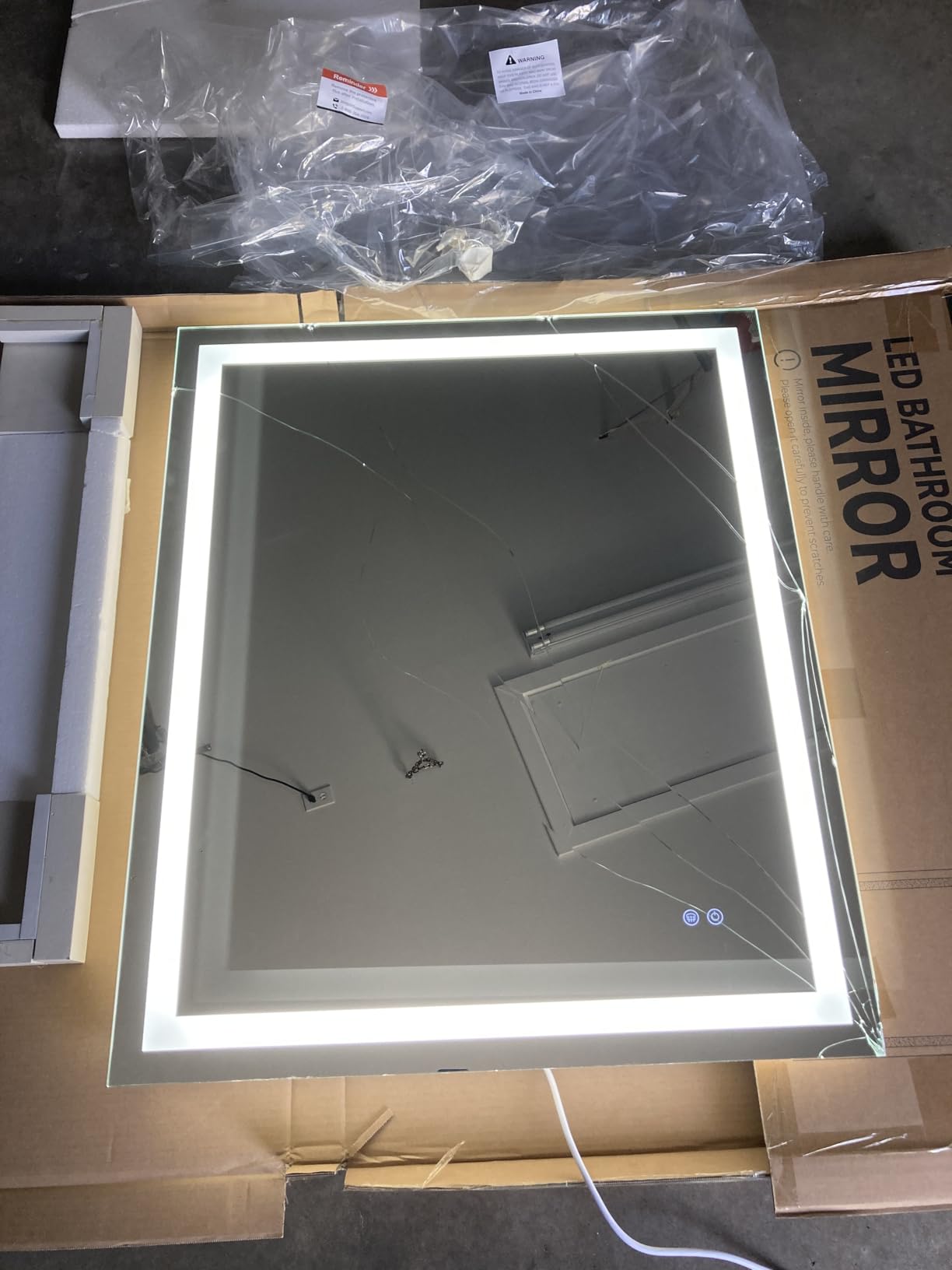 Keonjinn 24x32 Inch LED Bathroom Mirror with Lights, Frontlit & Backlit | HD Tempered Glass, 3-Color Temperature & Stepless Dimmable Lighting, Fast & Safe Defogging, Effortless Installation customer photo 2