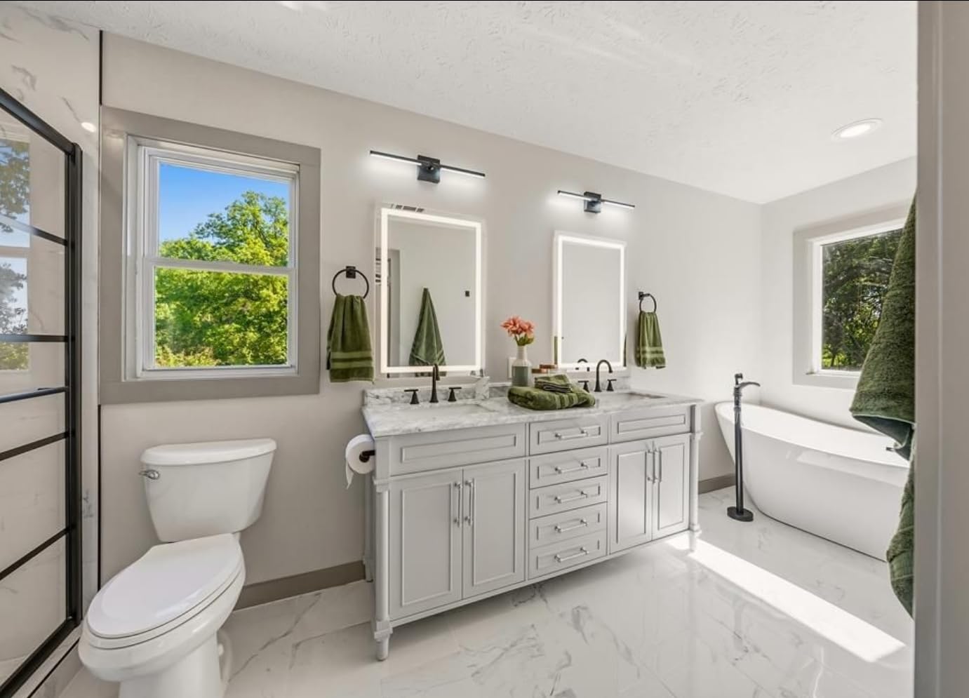 Ensenrior Modern Bathroom Vanity Light 24 inch, Built-in Dimmer, 14W Dimmable 5CCT LED Bath Lights customer photo 1