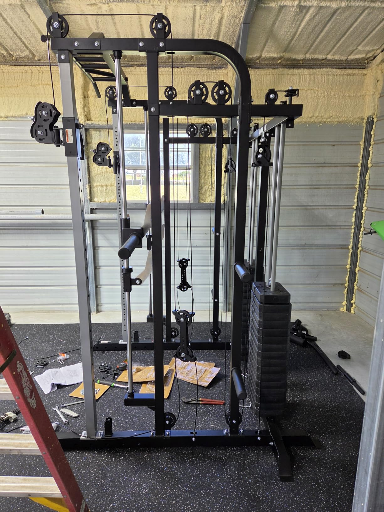 DONOW Smith Machine with Weight Stacks Home Gym System Cable Crossover | Multi Function, All in One, Heavy Duty, Lat Pulldown Bench, Hip Thrust Attachment, Smooth Smith Bar and Cable System customer photo 2