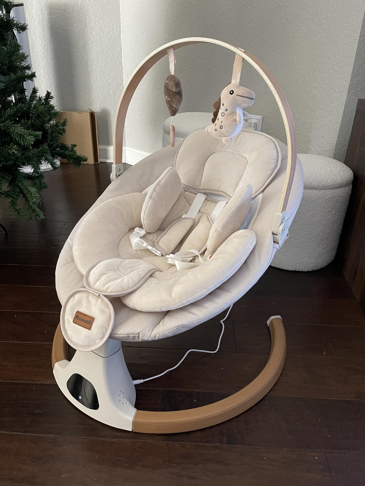 Monamii Baby Swings for Infants, Bluetooth Infant Swing with Music Speaker | Baby Swing with 5 Speeds, Remote Control, IMD Touch Panel, 3 Timer Settings, for Indoor & Outdoor Use customer photo 2