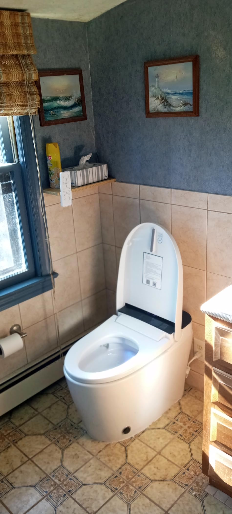 Smart Toilet, One Piece Bidet Toilet for Bathroom with Auto Open & Close Lid and Seat, Warm Water and Dry, Heated Seat, Foot Sensor and Night Light, Auto Flush customer photo 2