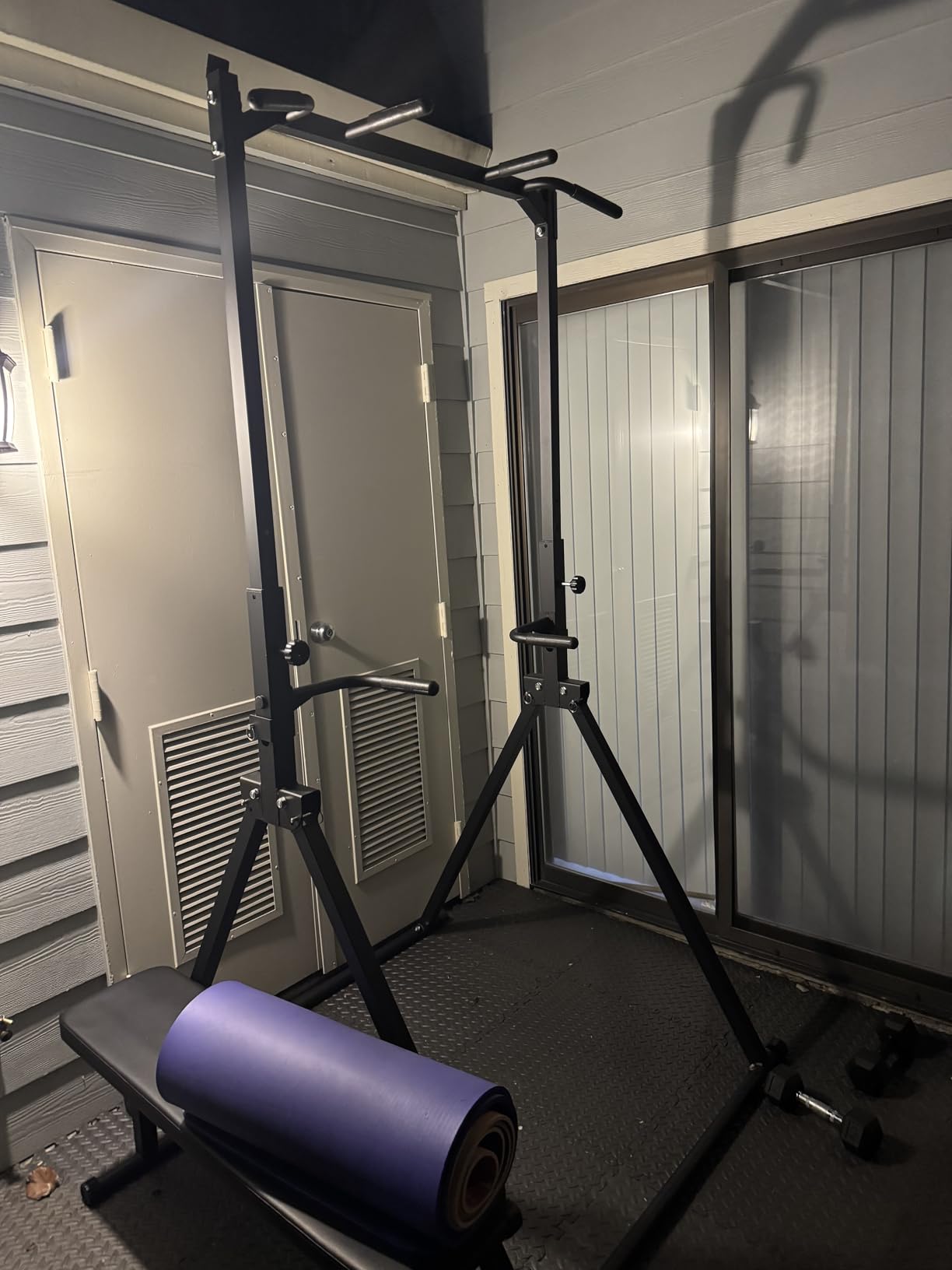 Foldable Pull Up Bar Pull Up Station, Power Tower with Triangular Structure, Multi-Functional Dip Station for Home Gym 300LB customer photo 1