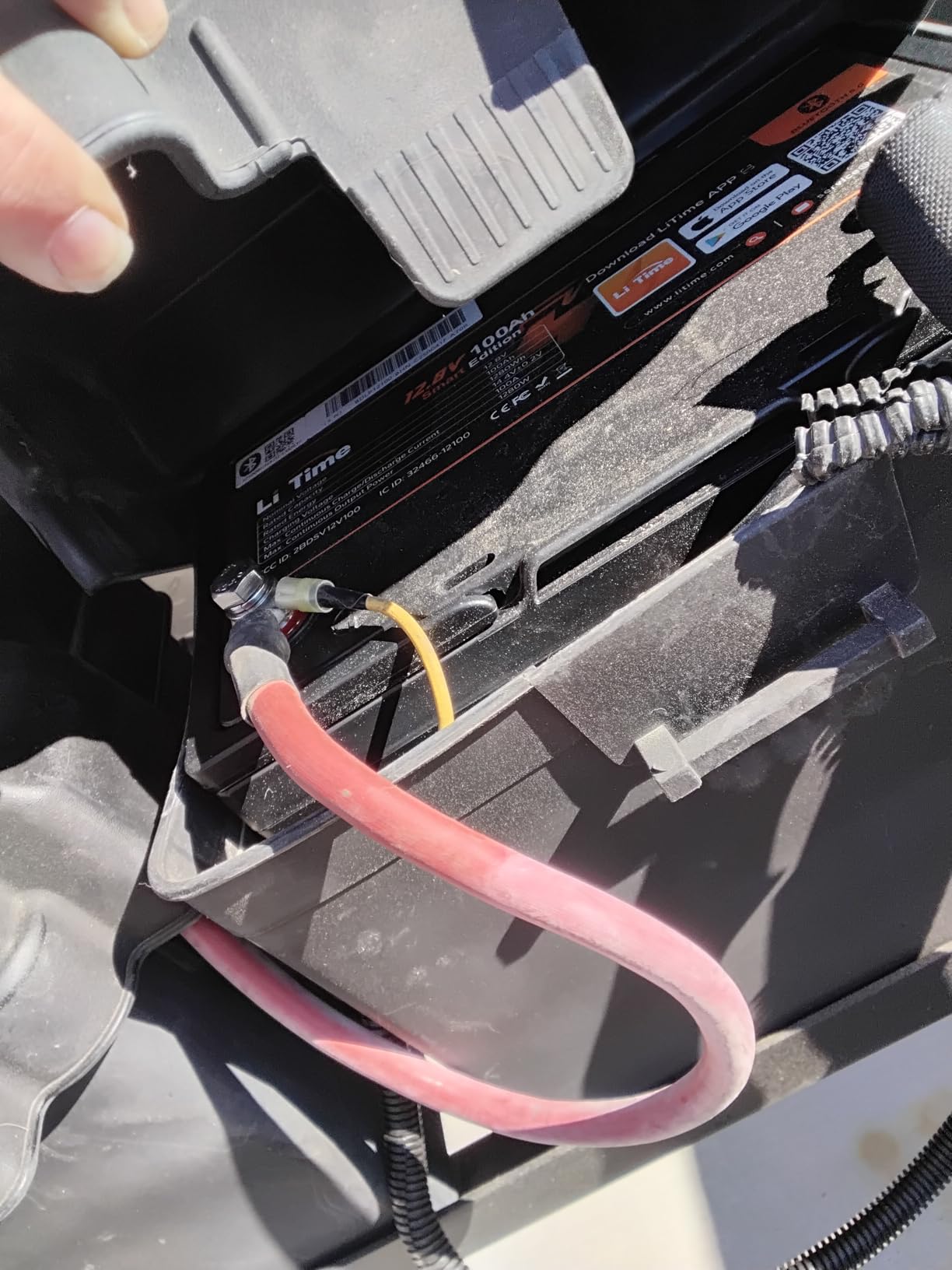 Litime 12V 100Ah Trolling Motor LiFePO4 Battery for Marine, Boat, Yacht | Bluetooth, Group 31, Max. 15000 Cycles, Low-Temp Protection, IP65 Waterproof, 100A BMS, 1280Wh Energy customer photo 1