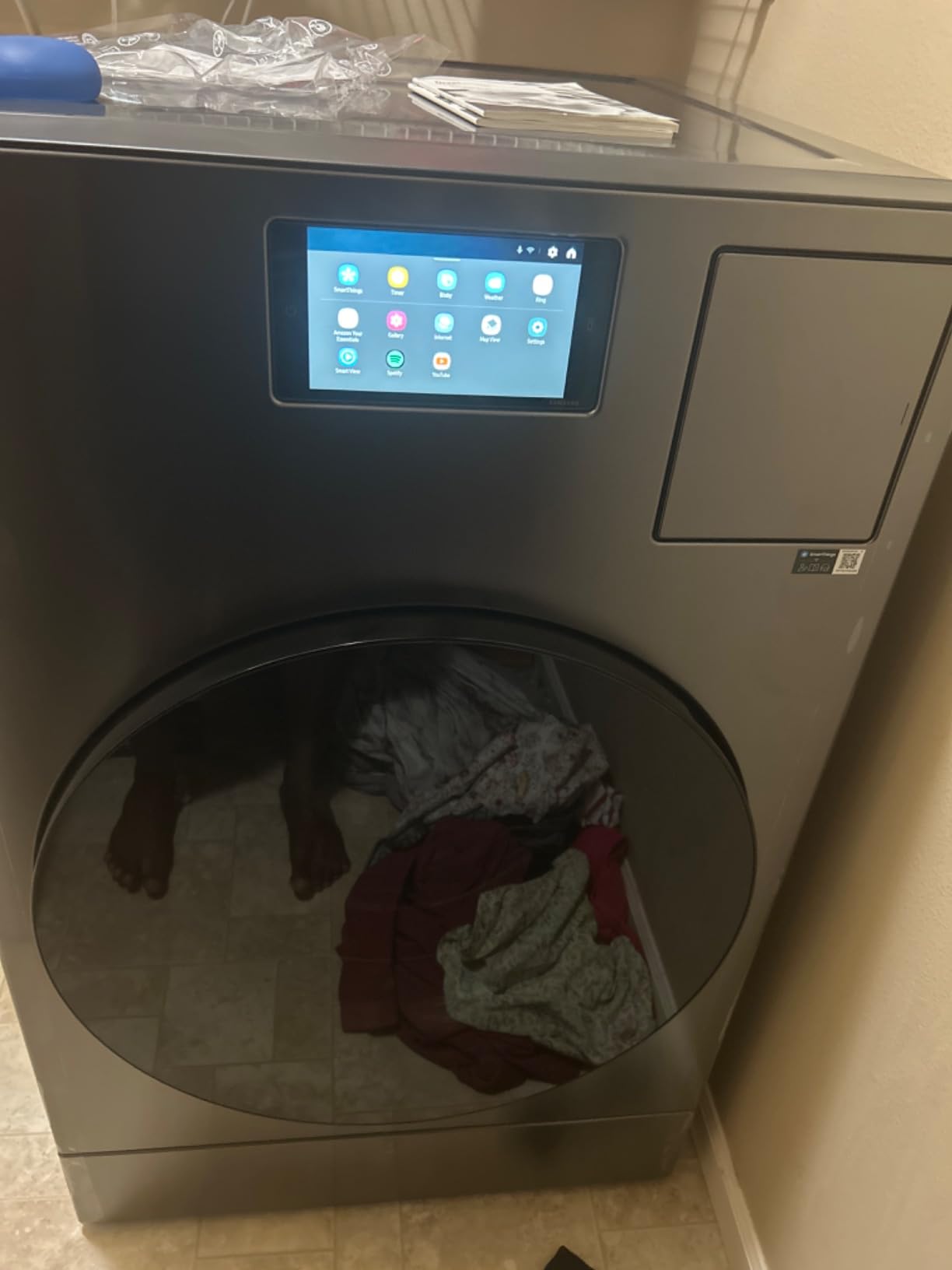 Samsung 5.3 cu. ft. Bespoke AI Laundry Ventless Heat Pump Dryer Combo All-in-One Ultra Capacity Washer with AI Home, Dark Steel, WD53DBA900HZA1 customer photo 1