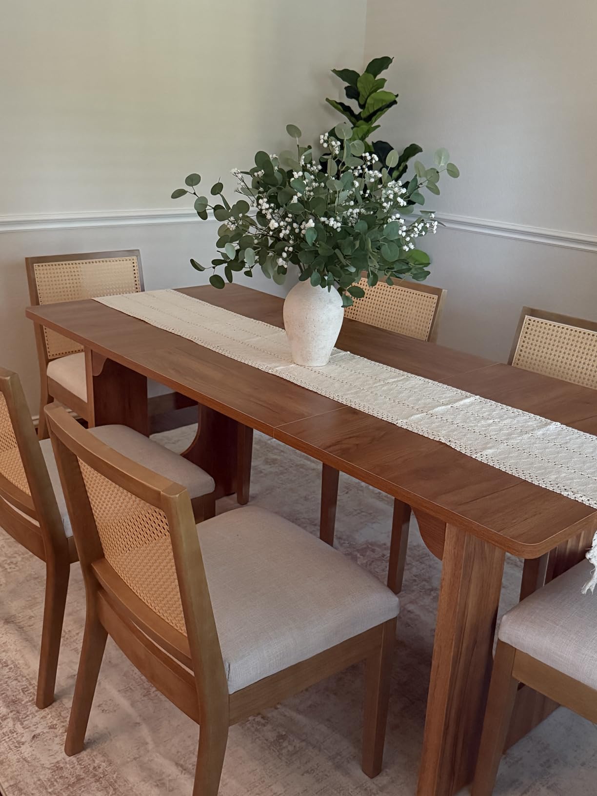 Tribesigns Modern Dining Table for 6 to 8 People, 71-Inch Large Kitchen Dining Table with Wood Pedestal Base customer photo 1