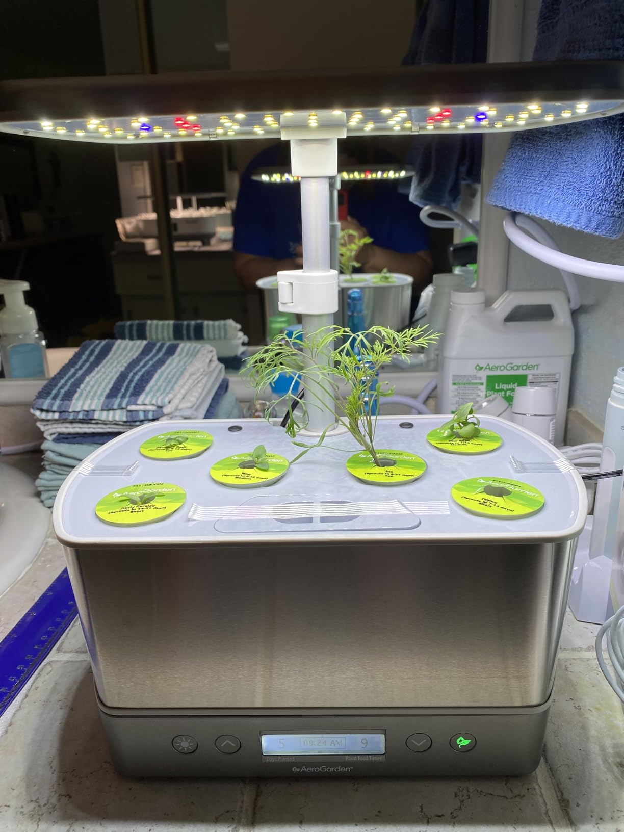 Ahopegarden Hydroponics Growing System Kit: 12 Pods with LCD Control Panel | Indoor Herb Garden with Grow Light, Planting Height Up to 17