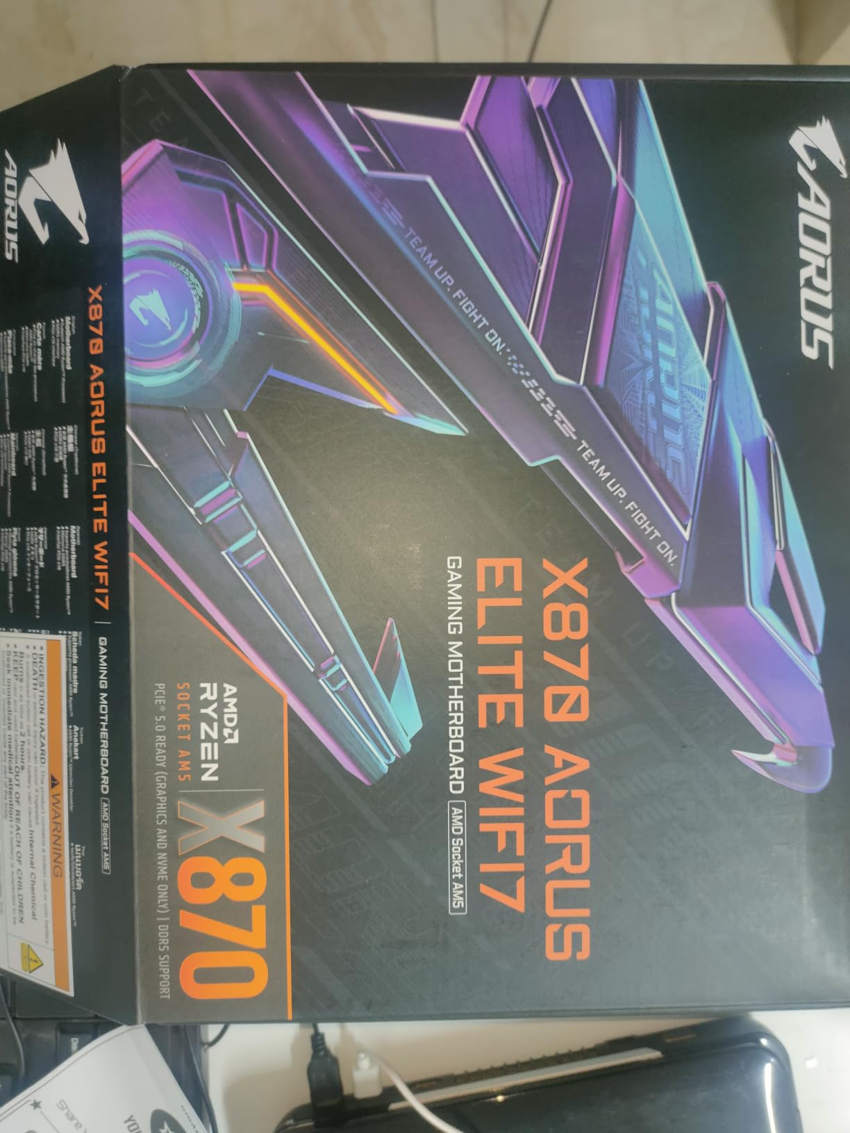 GIGABYTE X870 AORUS Elite WIFI7 AMD AM5 LGA 1718 Motherboard, ATX, DDR5, 4X M.2, PCIe 5.0, USB4, WIFI7, 2.5GbE LAN, EZ-Latch customer photo 1