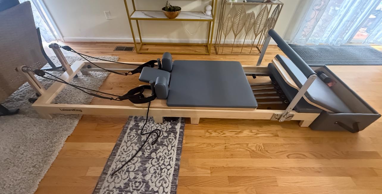 LeisureKing Pilates Reformer Machine, Quick-Assembly Studio Grade Pilates Equipment for Gym and Home, Oak Wood Pilates Reformer with Reformer Accessories customer photo 1