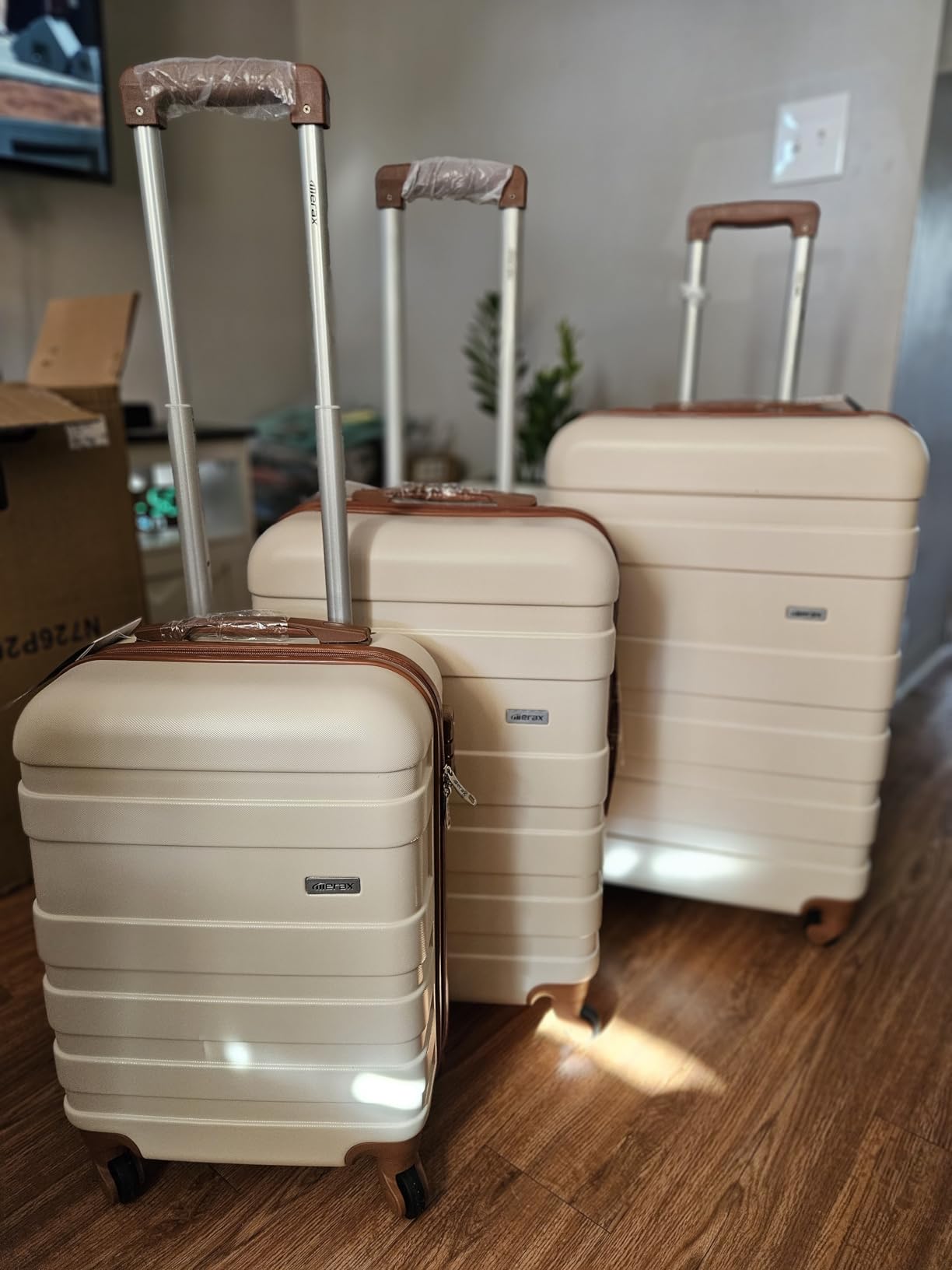 Luggage 3 Pcs ABS Hardside Luggage Sets Spinner Wheels Suitcases customer photo 1