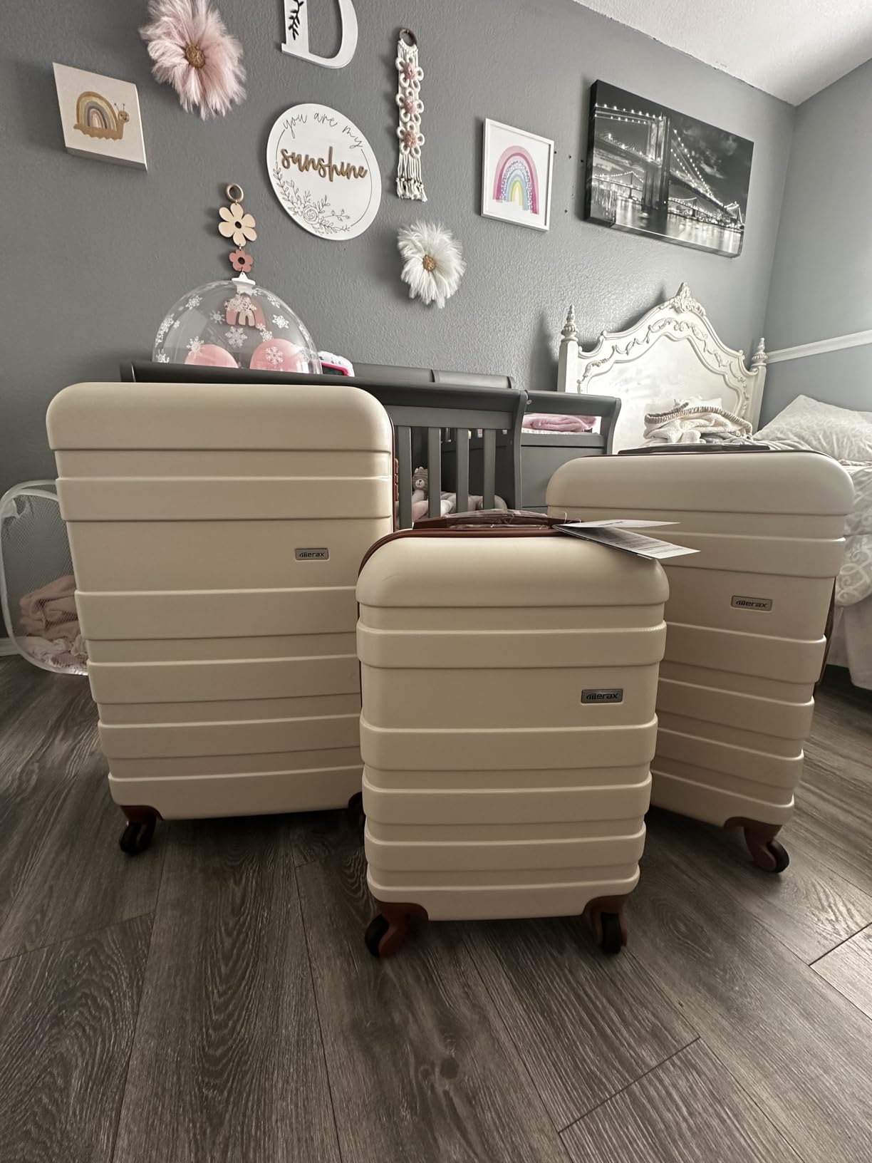 Luggage 3 Pcs ABS Hardside Luggage Sets Spinner Wheels Suitcases customer photo 2
