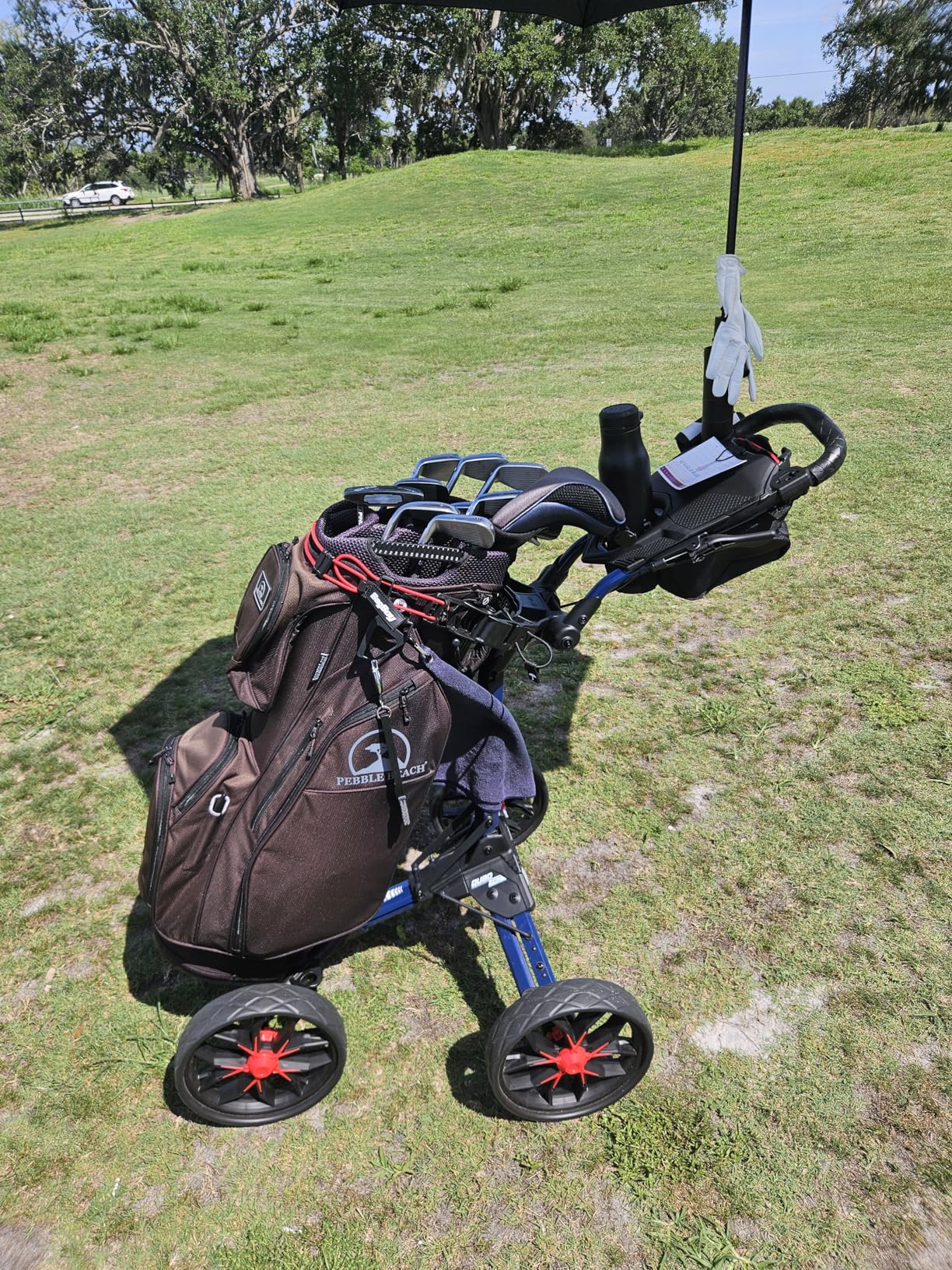 Bag Boy Quad Pro Push Cart, Ice Blue/White customer photo 1